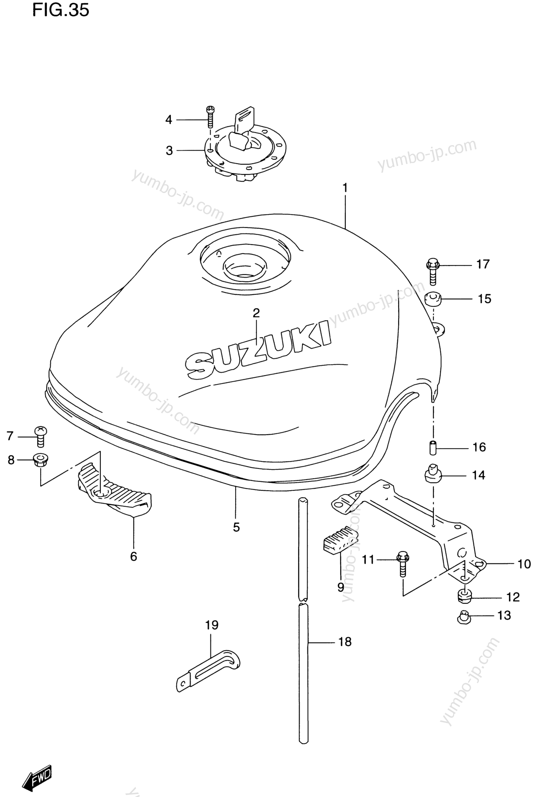 FUEL TANK (MODEL V) for motorcycles SUZUKI Bandit (GSF1200S) 1999 year