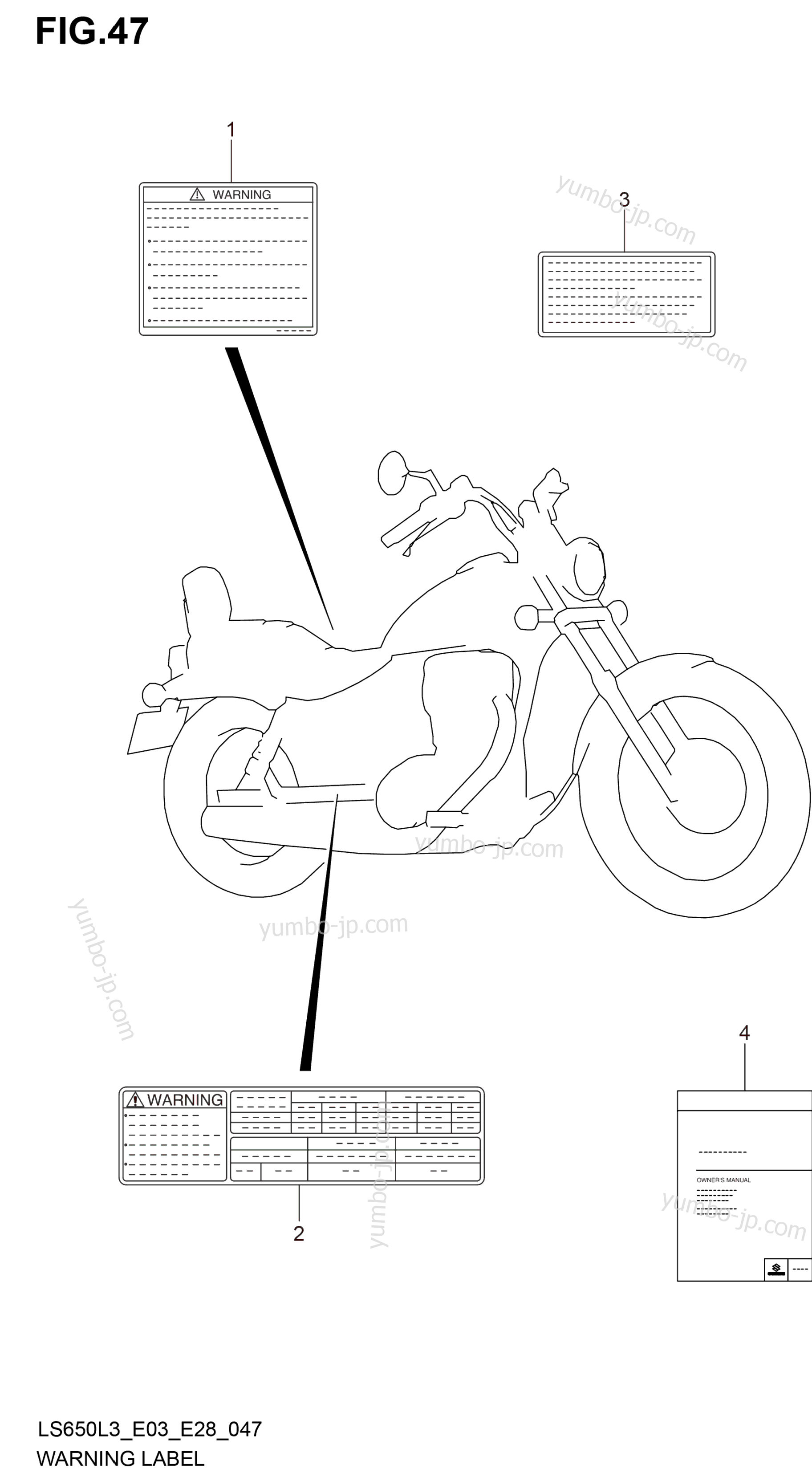 WARNING LABEL (LS650L3 E03) для мотоциклов SUZUKI LS650 2013 г.