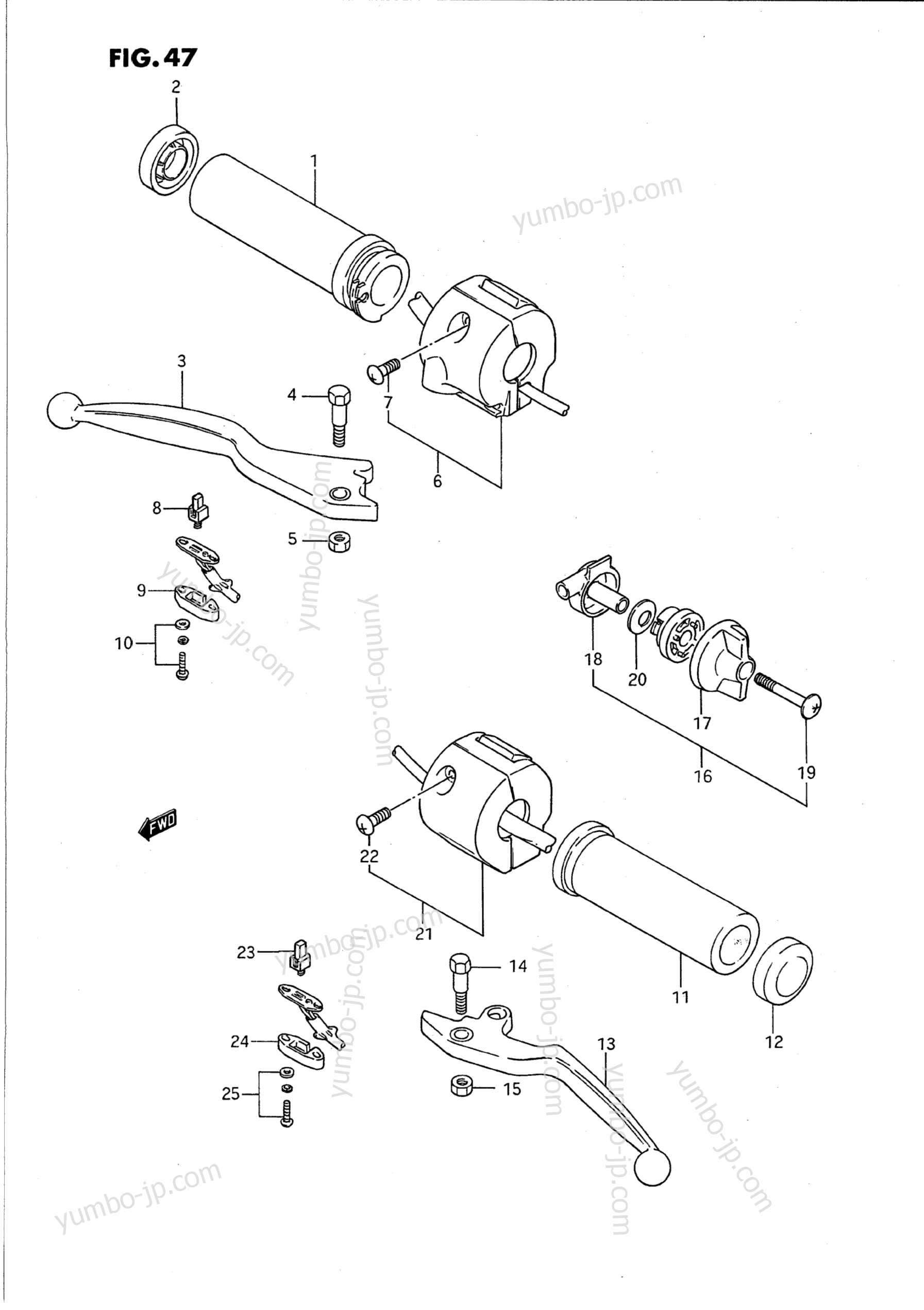 HANDLE SWITCH (MODEL H/J) для мотоциклов SUZUKI Intruder (VS1400GLP) 1992 г.