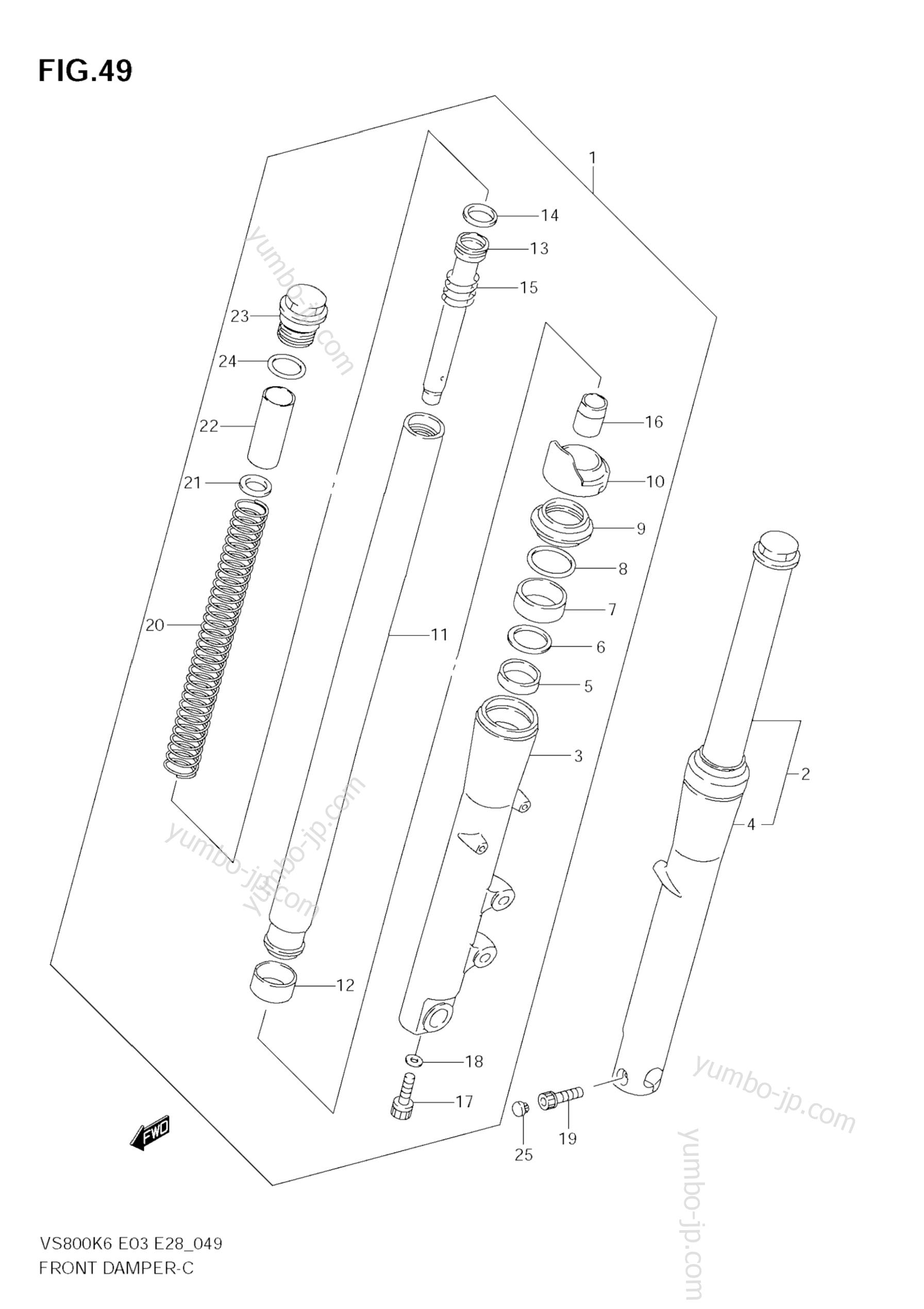 FRONT DAMPER для мотоциклов SUZUKI Boulevard S50 (VS800) 2008 г.