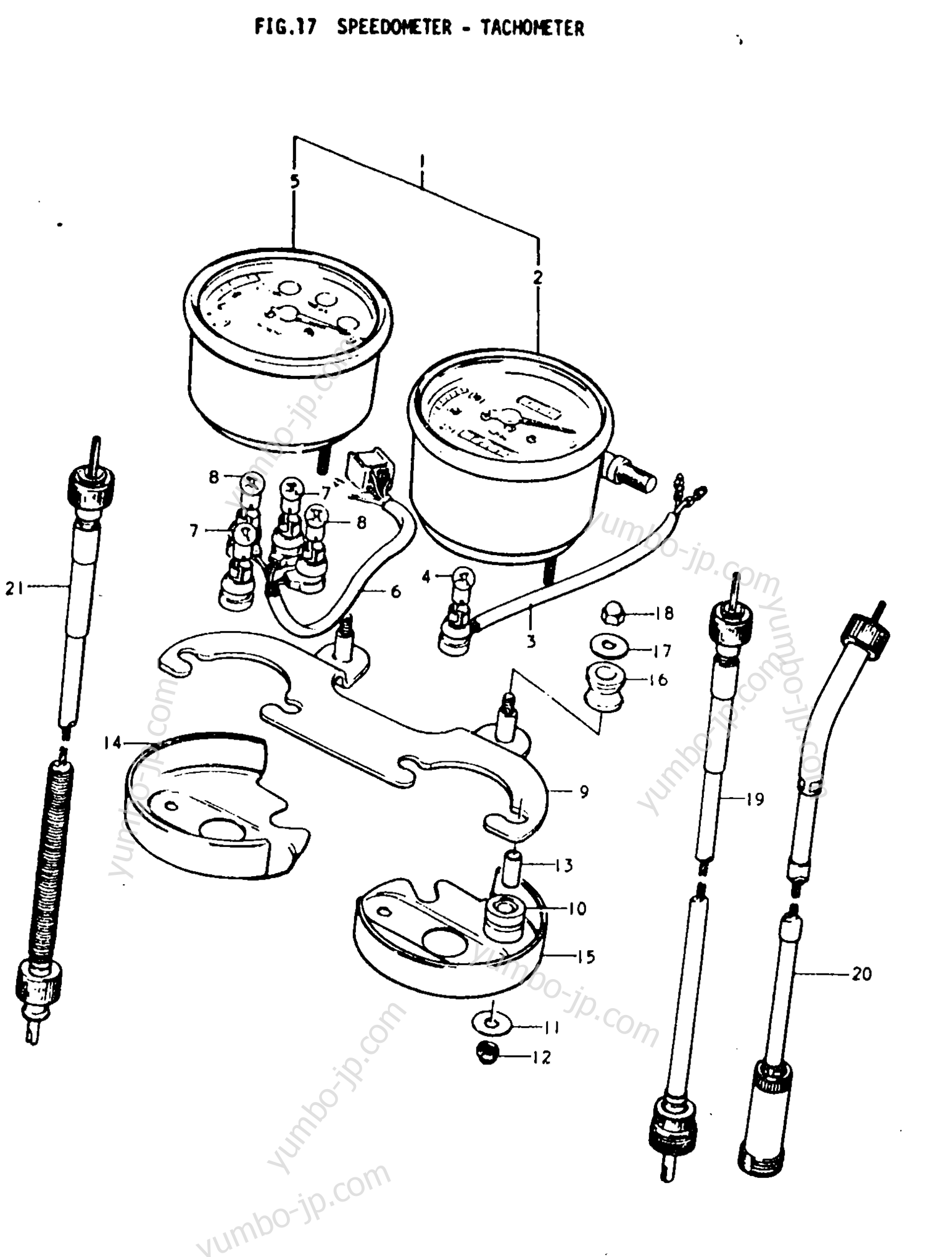 Speedometer - Tachometer for motorcycles SUZUKI TS250 1979 year