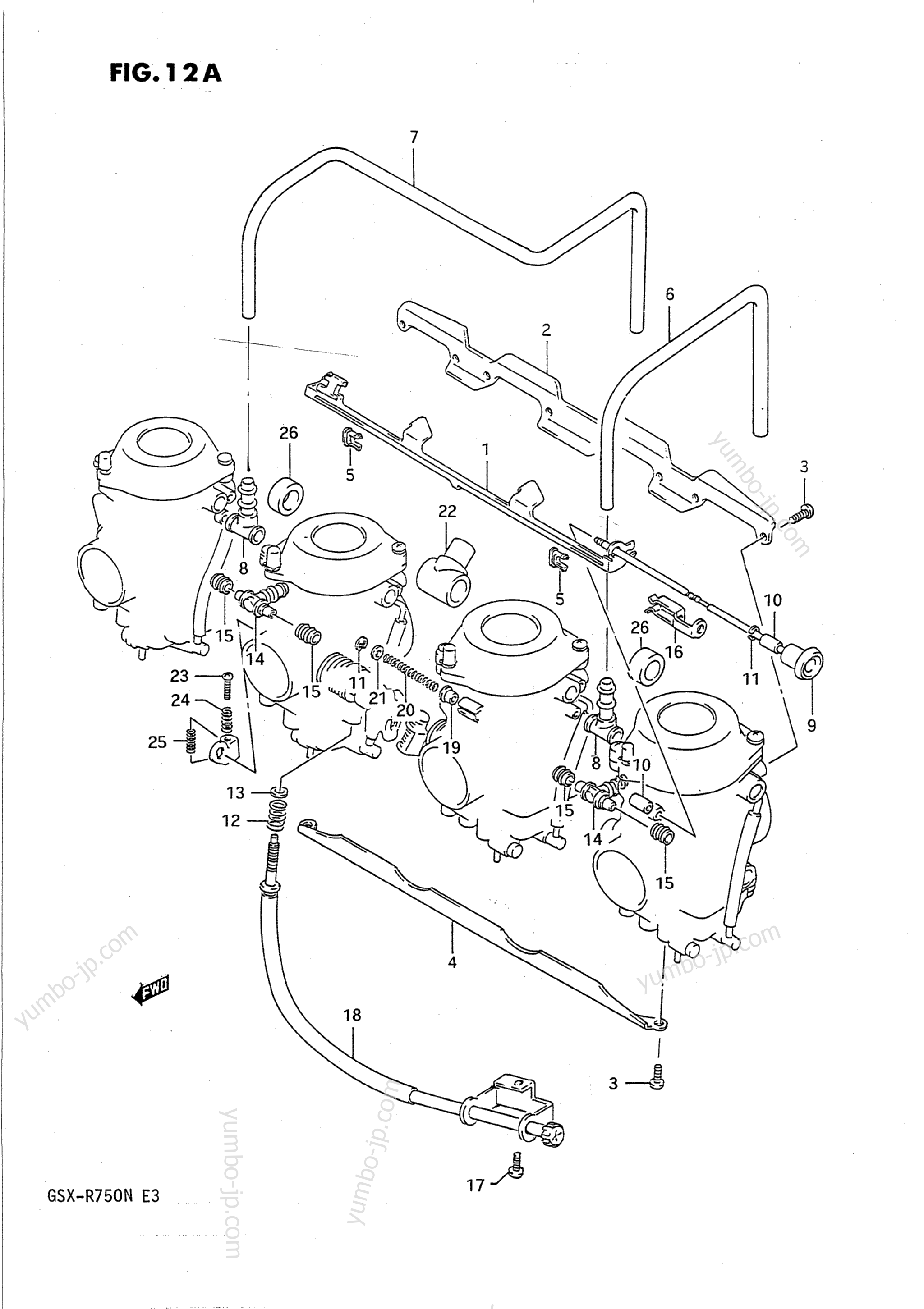 CARBURETOR FITTINGS (OTHER THAN CALIFORNIA) for motorcycles SUZUKI GSX-R750 1991 year