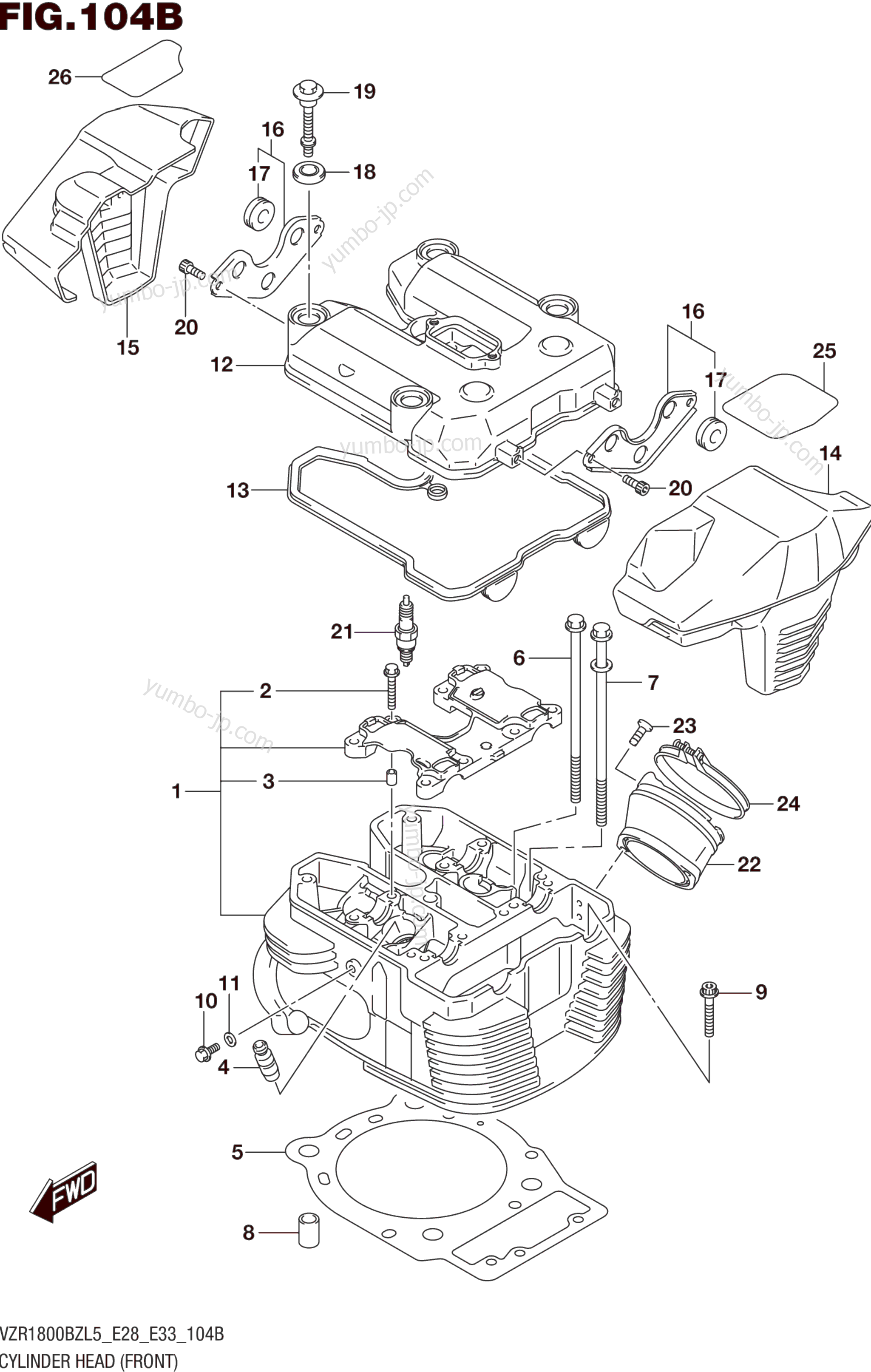 CYLINDER HEAD (FRONT) (VZR1800BZL5 E33) for motorcycles SUZUKI VZR1800BZ 2015 year