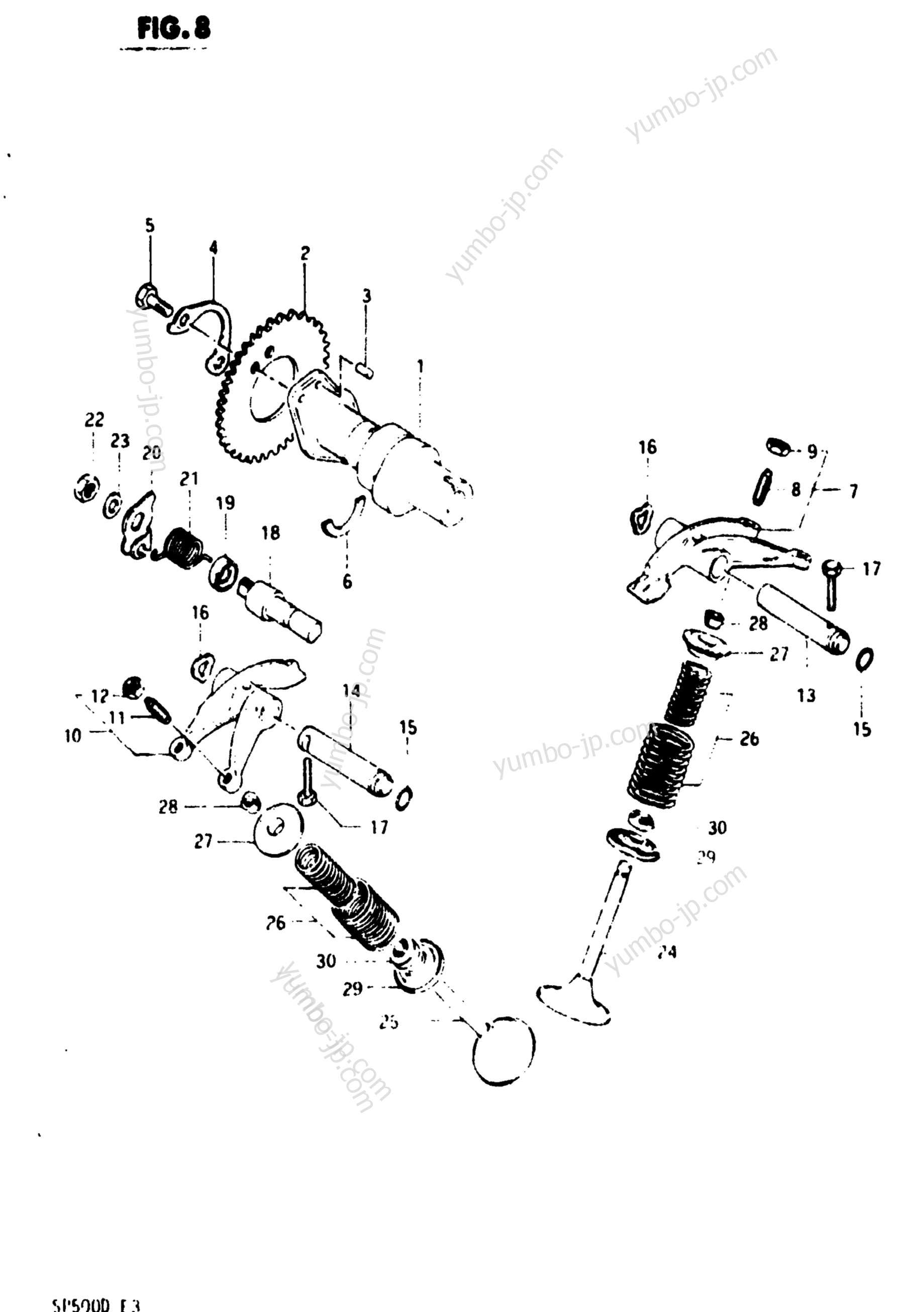 CAM SHAFT - VALVE для мотоциклов SUZUKI SP500 1983 г.