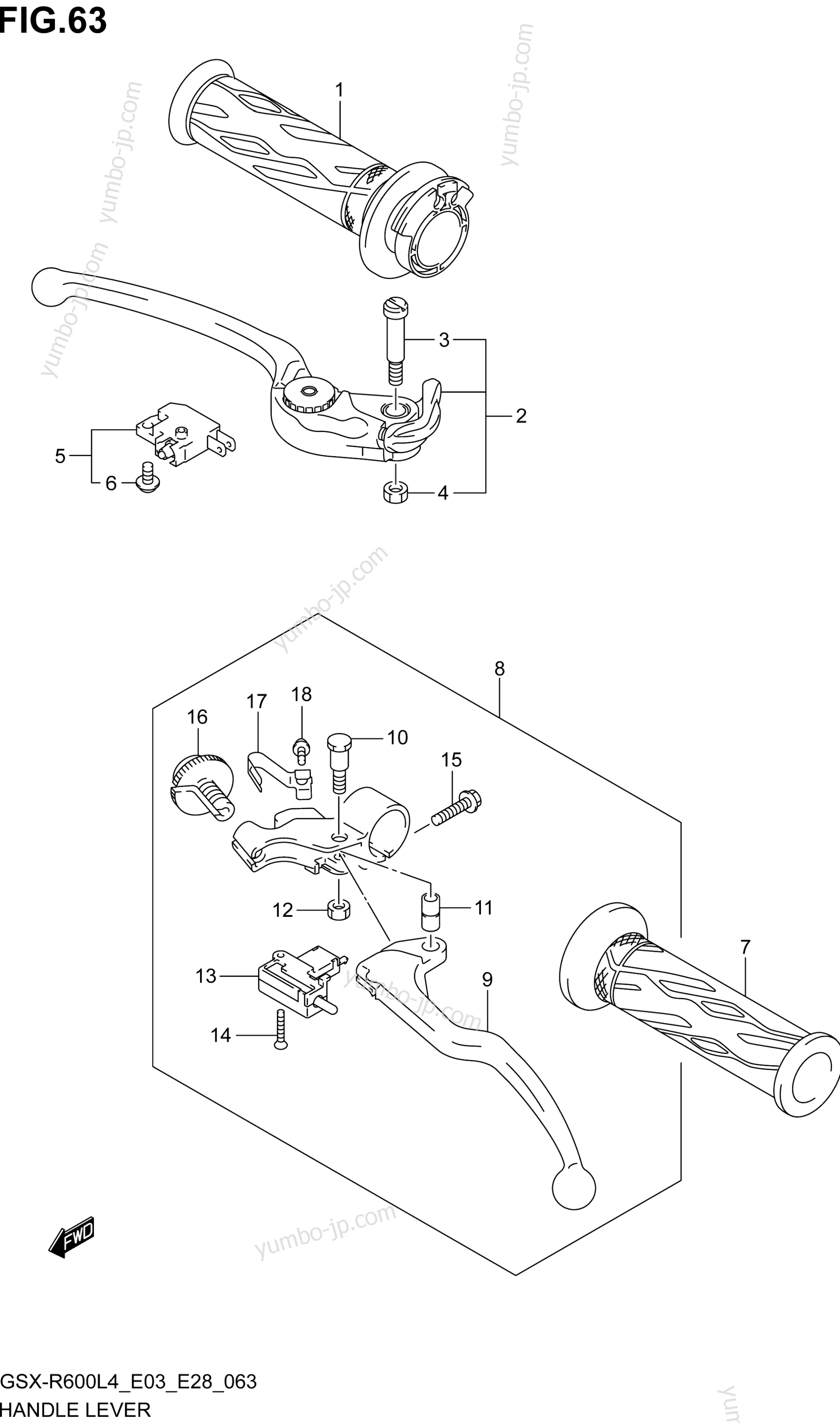 HANDLE LEVER for motorcycles SUZUKI GSX-R600 2014 year