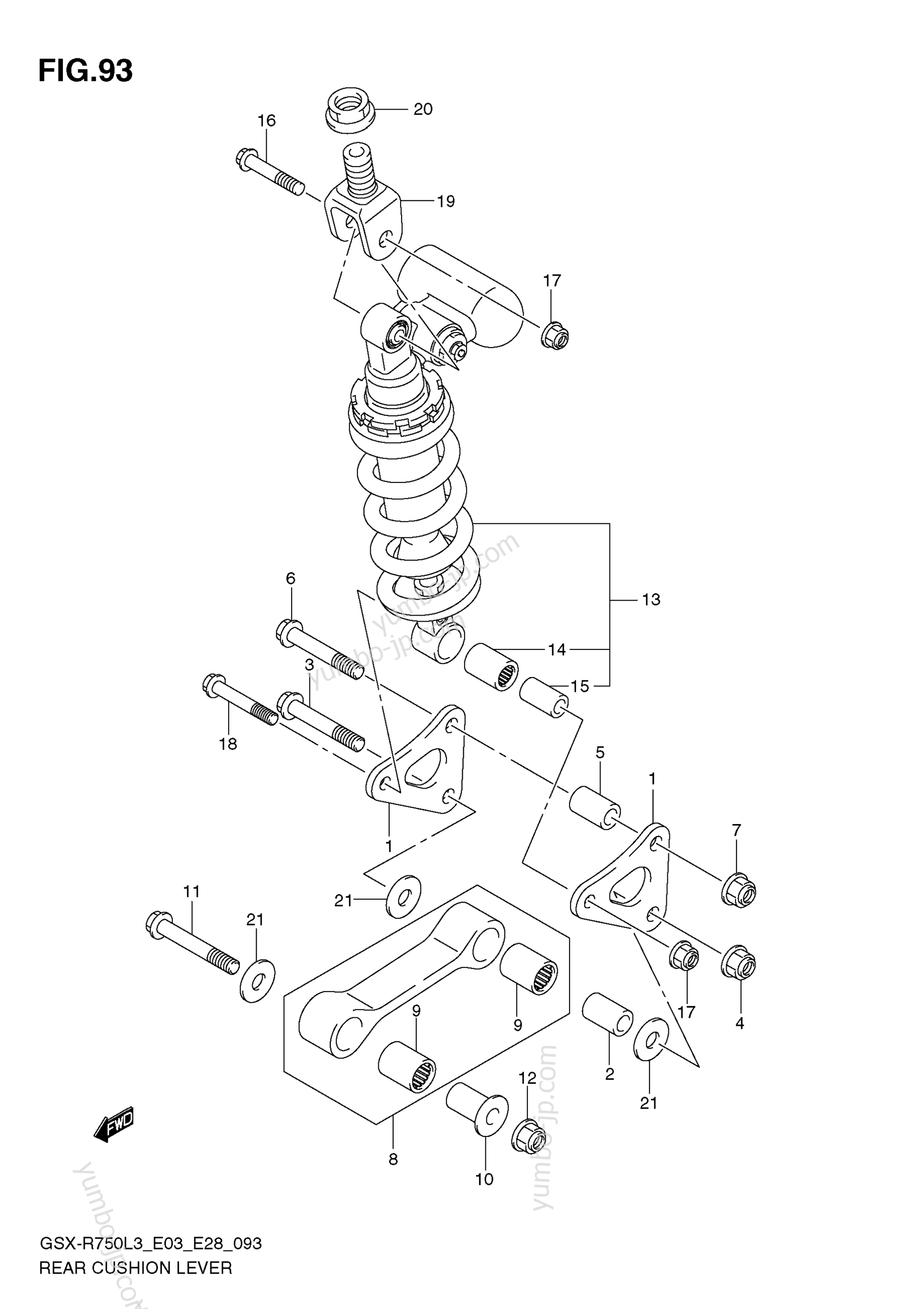 REAR CUSHION LEVER (E33) для мотоциклов SUZUKI GSX-R750 2013 г.