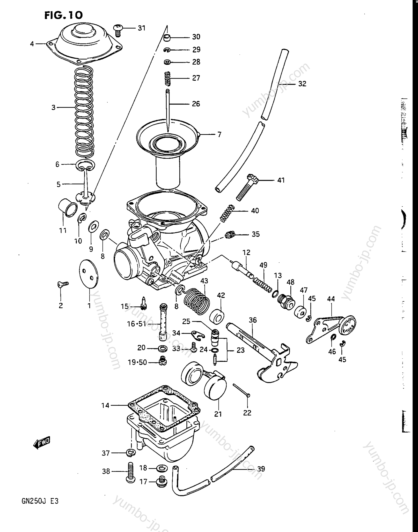 CARBURETOR for motorcycles SUZUKI 1985, (GN250) 1988 year