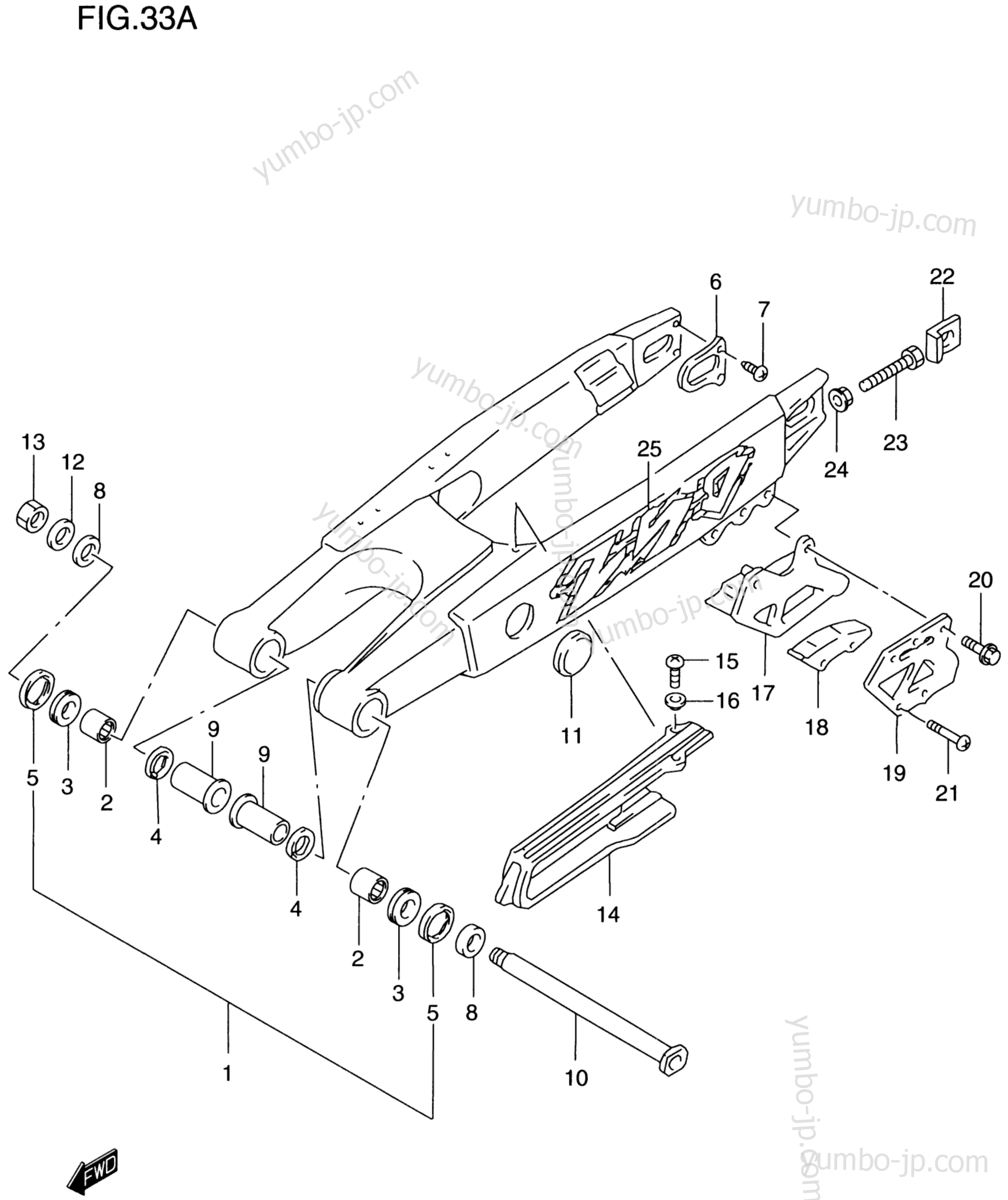 REAR SWINGING ARM (MODEL V) for motorcycles SUZUKI RM250 2000 year