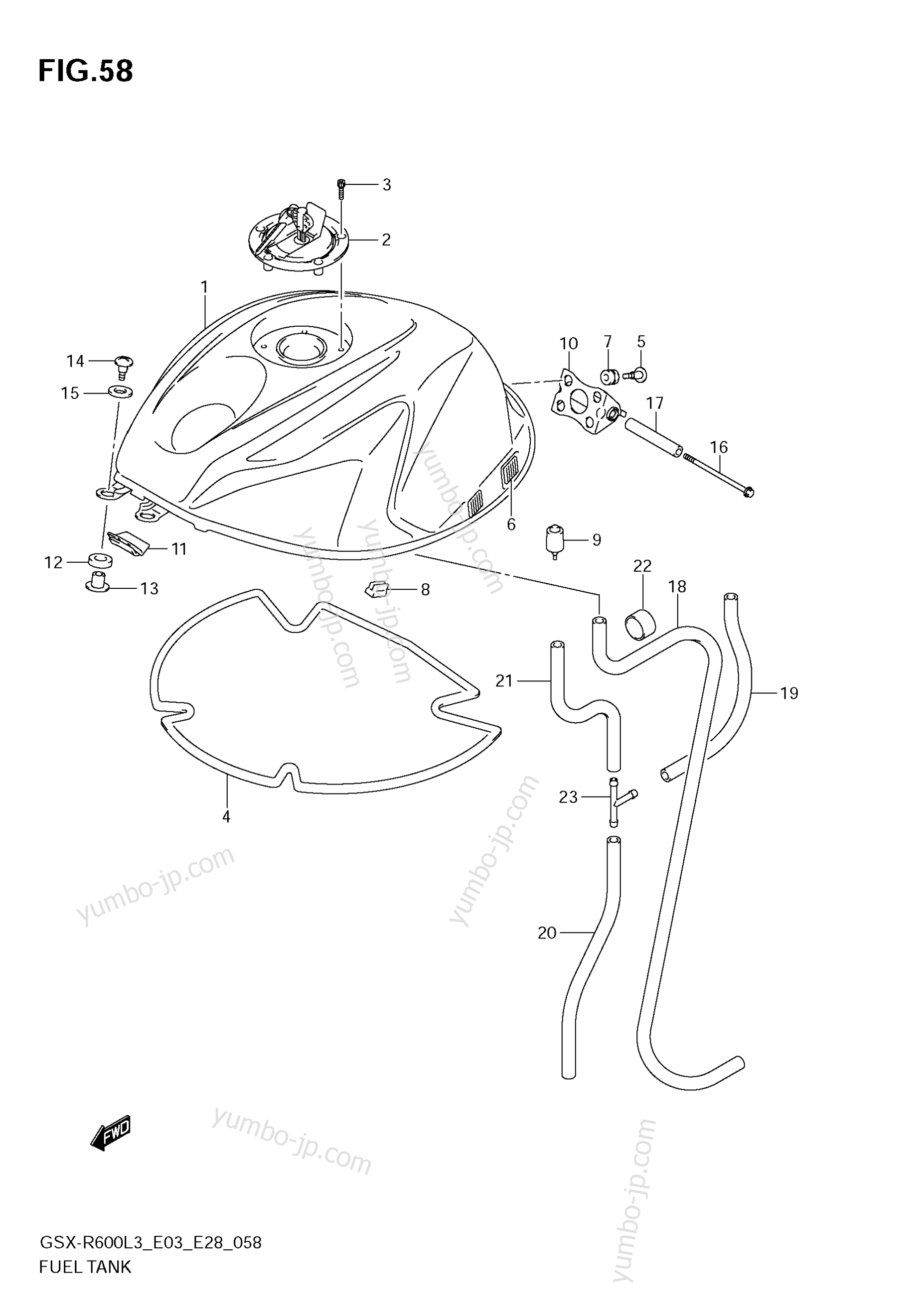 FUEL TANK (GSX-R600L3 E03) for motorcycles SUZUKI GSX-R600 2013 year