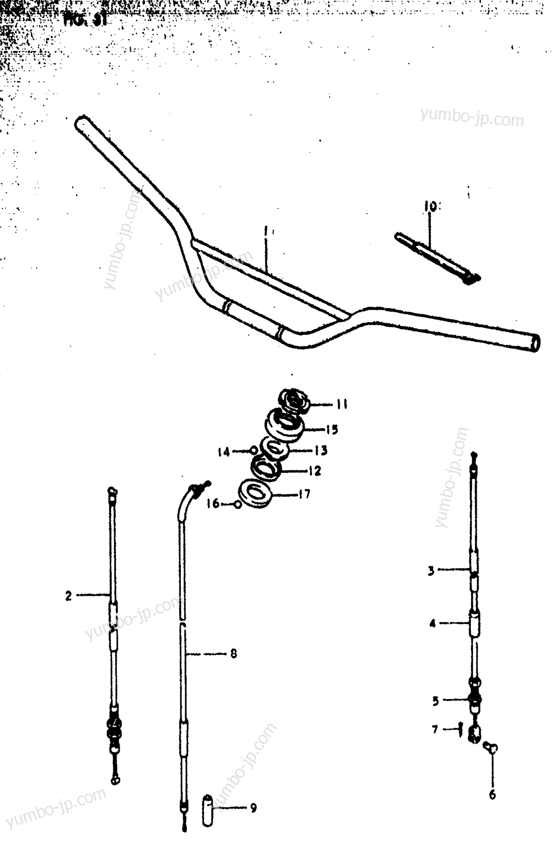 HANDLEBAR - CONTROL CABLE для мотоциклов SUZUKI RM50 1979 г.