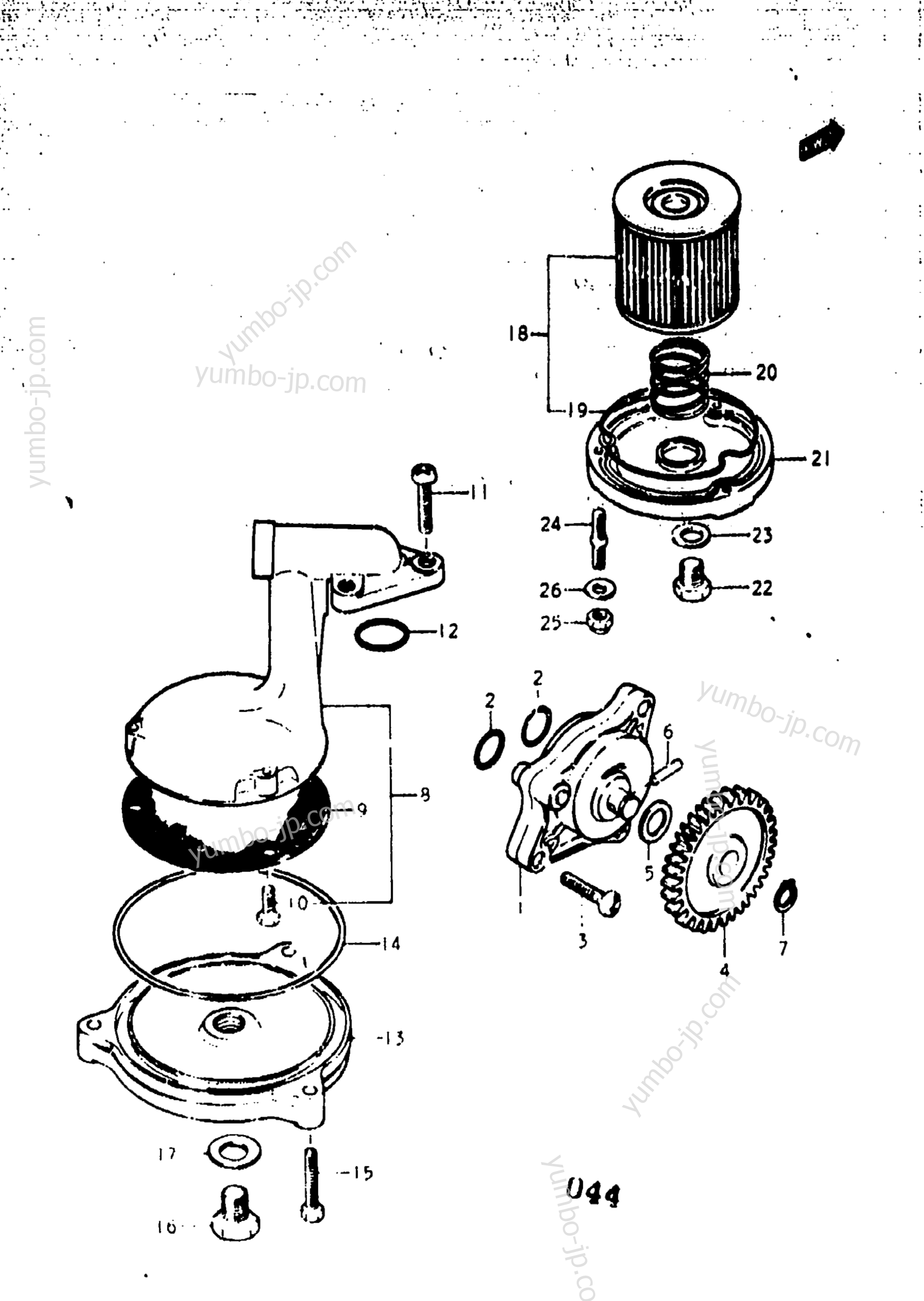 OIL PUMP for motorcycles SUZUKI GS400 1977 year