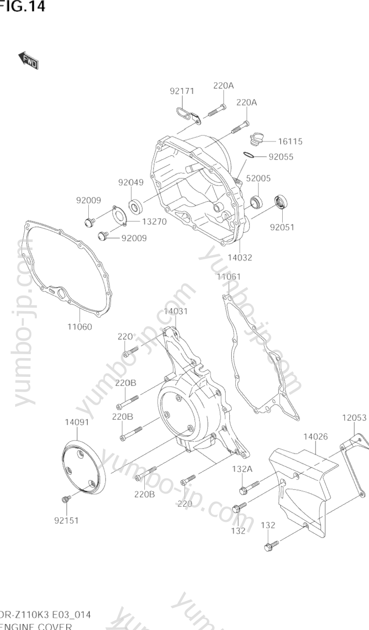 ENGINE COVER for motorcycles SUZUKI DR-Z110 2005 year