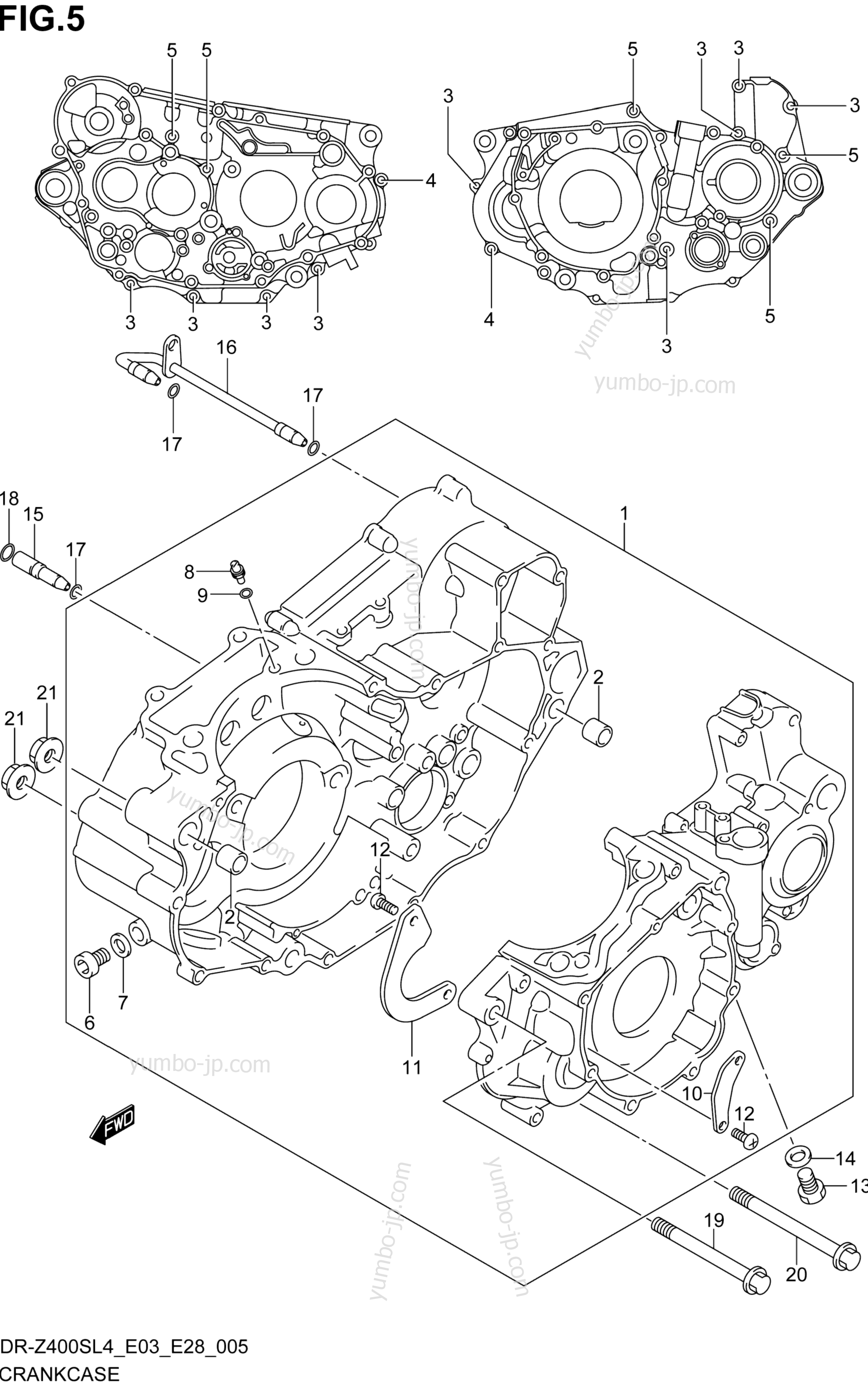 CRANKCASE for motorcycles SUZUKI DR-Z400S 2014 year