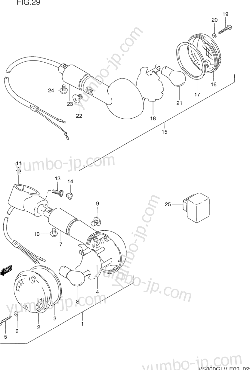 TURN SIGNAL LAMP для мотоциклов SUZUKI Intruder (VS800GL) 1992 г.