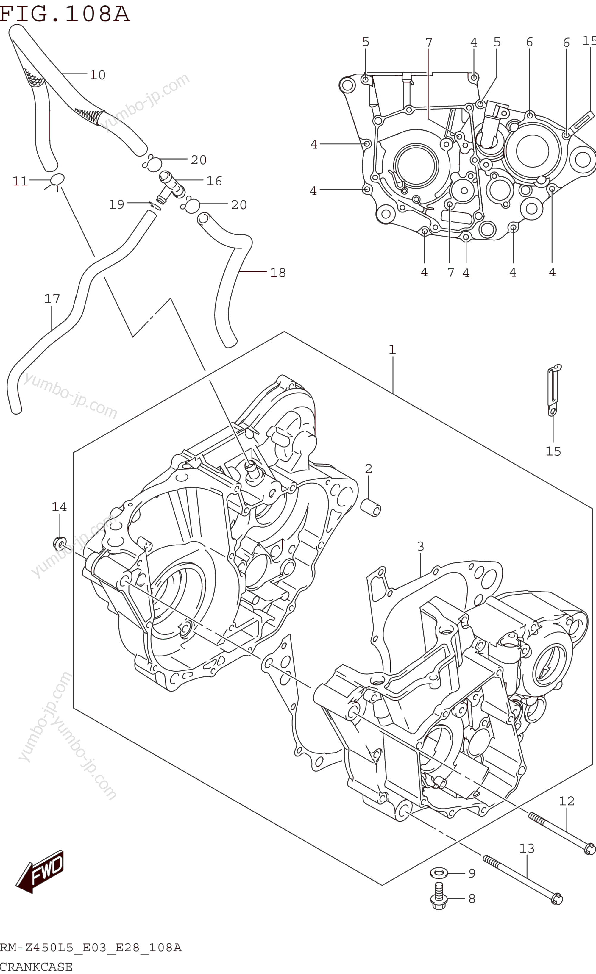 Крышка картера для мотоциклов SUZUKI RM-Z450 2015 г.