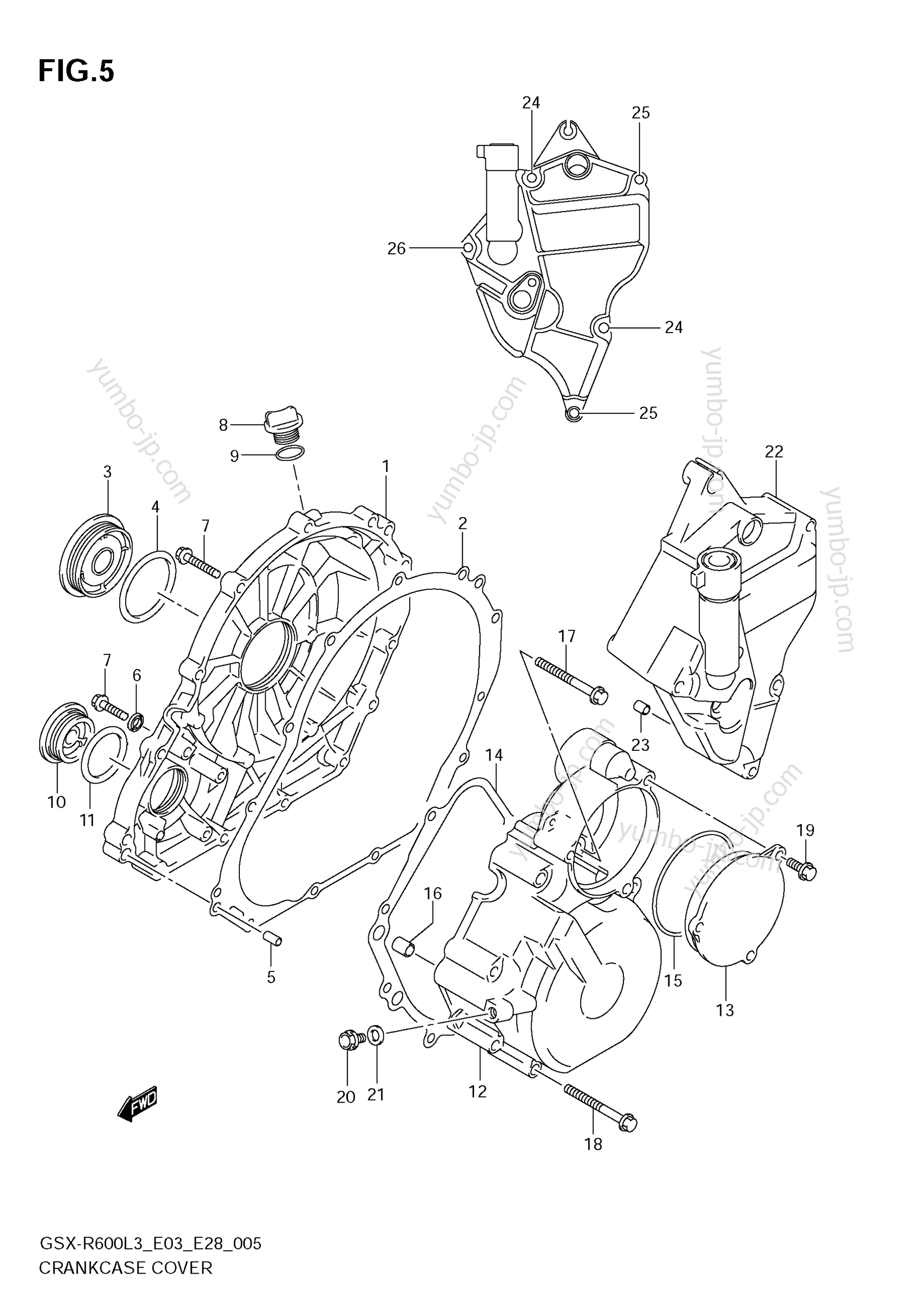 CRANKCASE COVER for motorcycles SUZUKI GSX-R600 2013 year