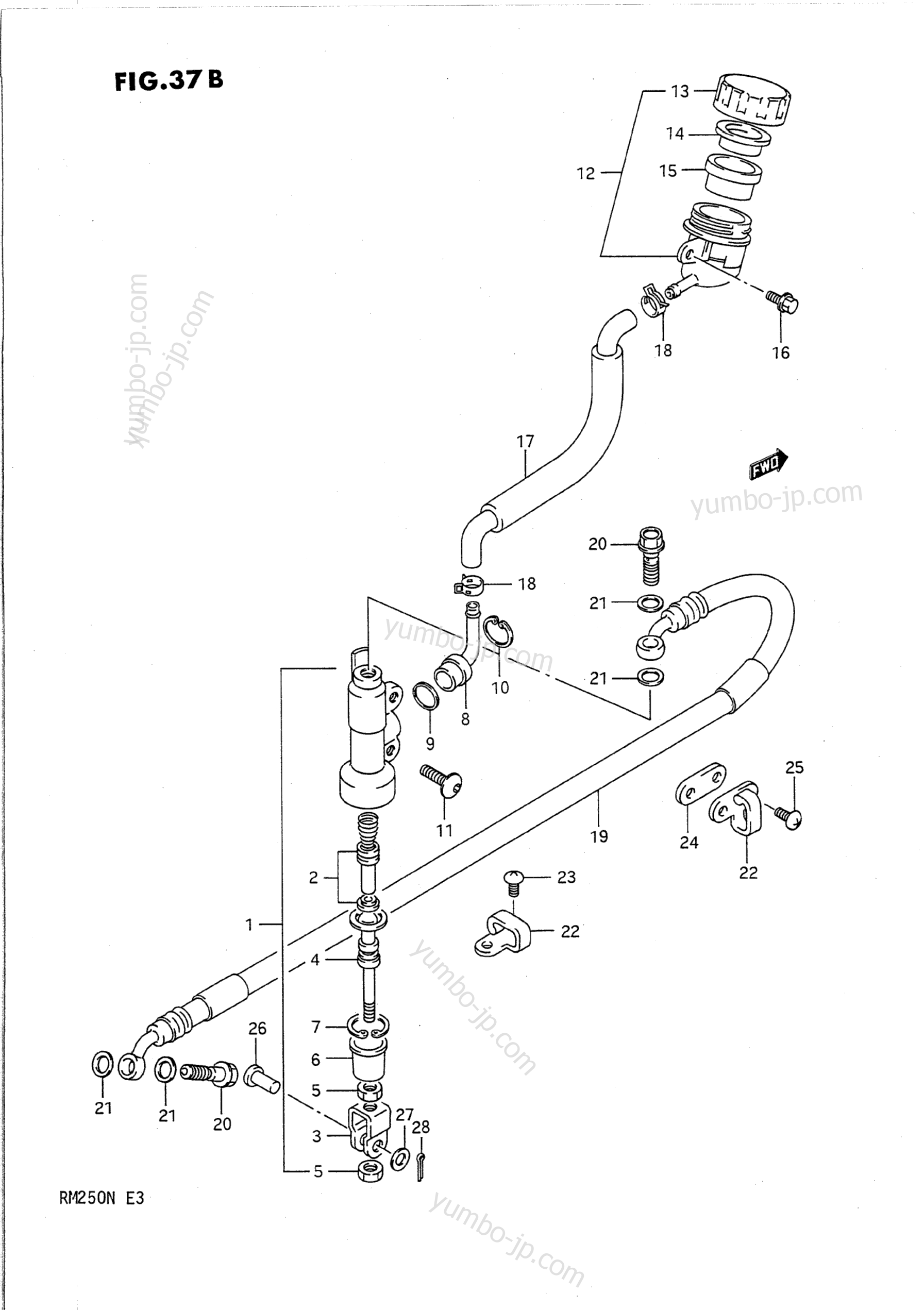 REAR MASTER CYLINDER (MODEL M/N) для мотоциклов SUZUKI RM250 1990 г.