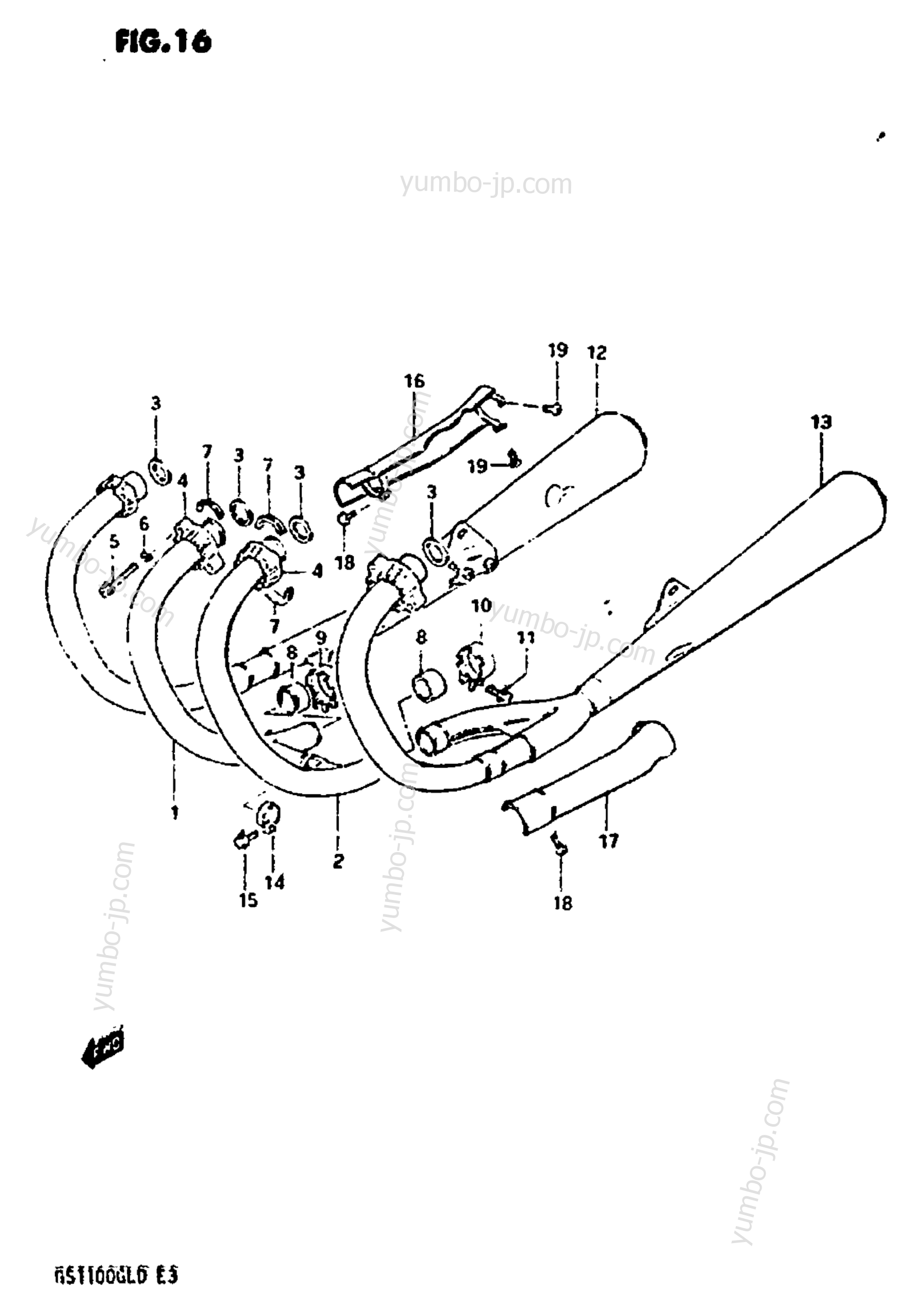 MUFFLER для мотоциклов SUZUKI GS1100GL 1982 г.