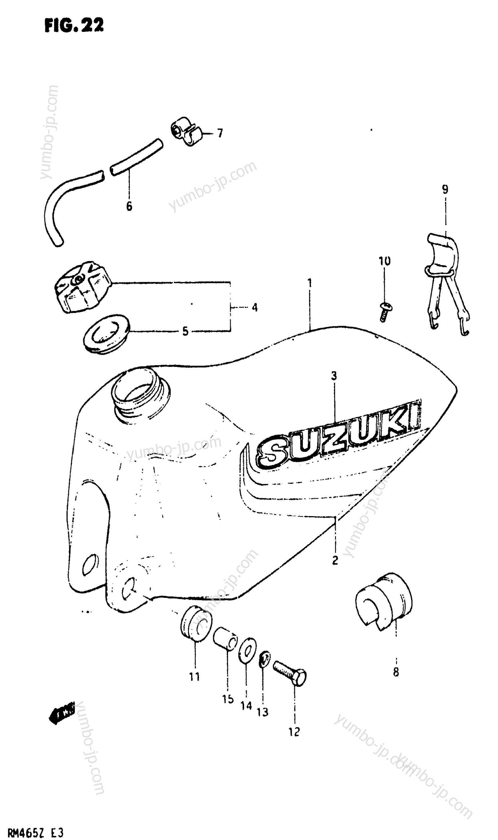 FUEL TANK (MODEL Z) для мотоциклов SUZUKI RM465 1982 г.