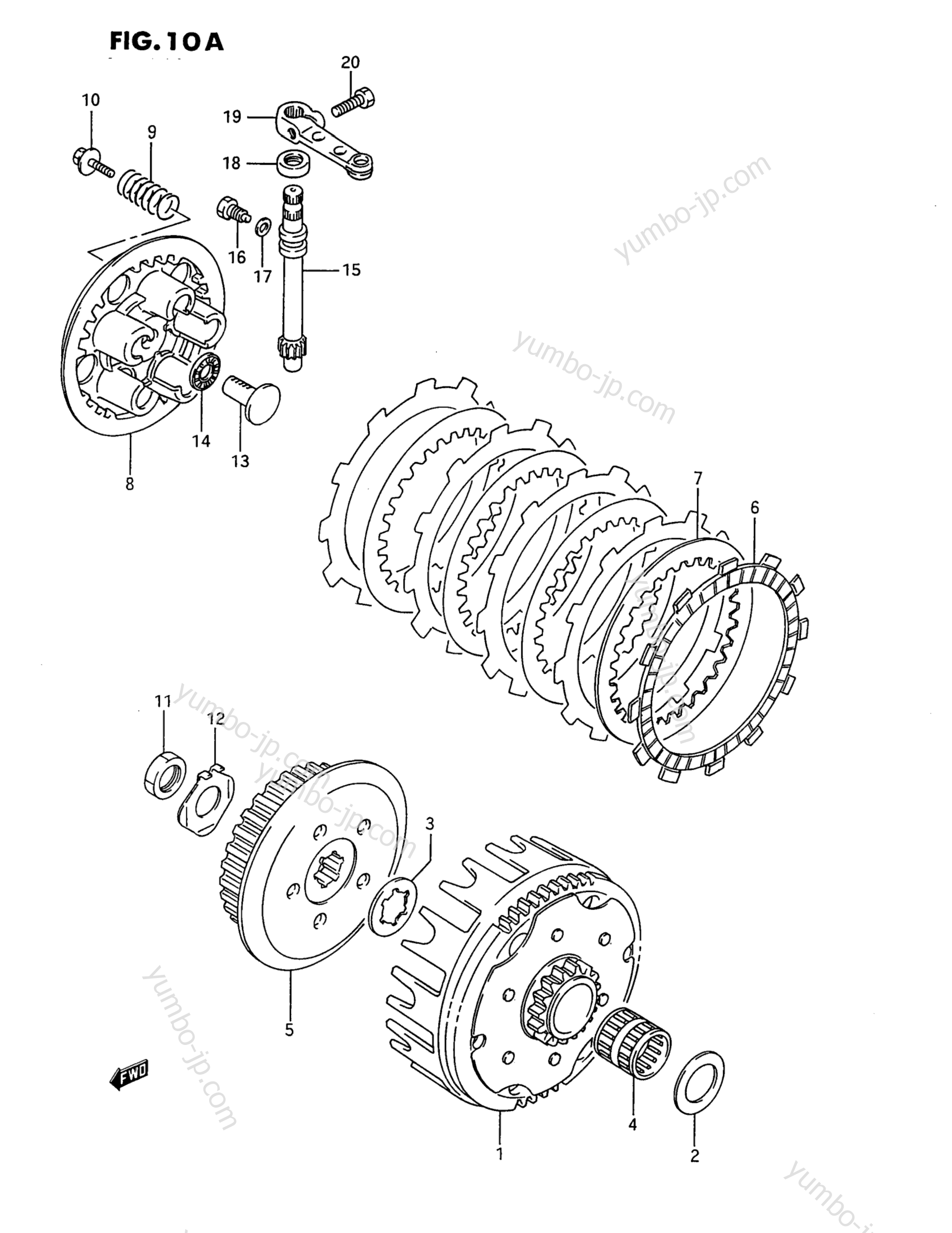 CLUTCH (MODEL K/L/M/N/P/R/S) for motorcycles SUZUKI RM80 1991 year