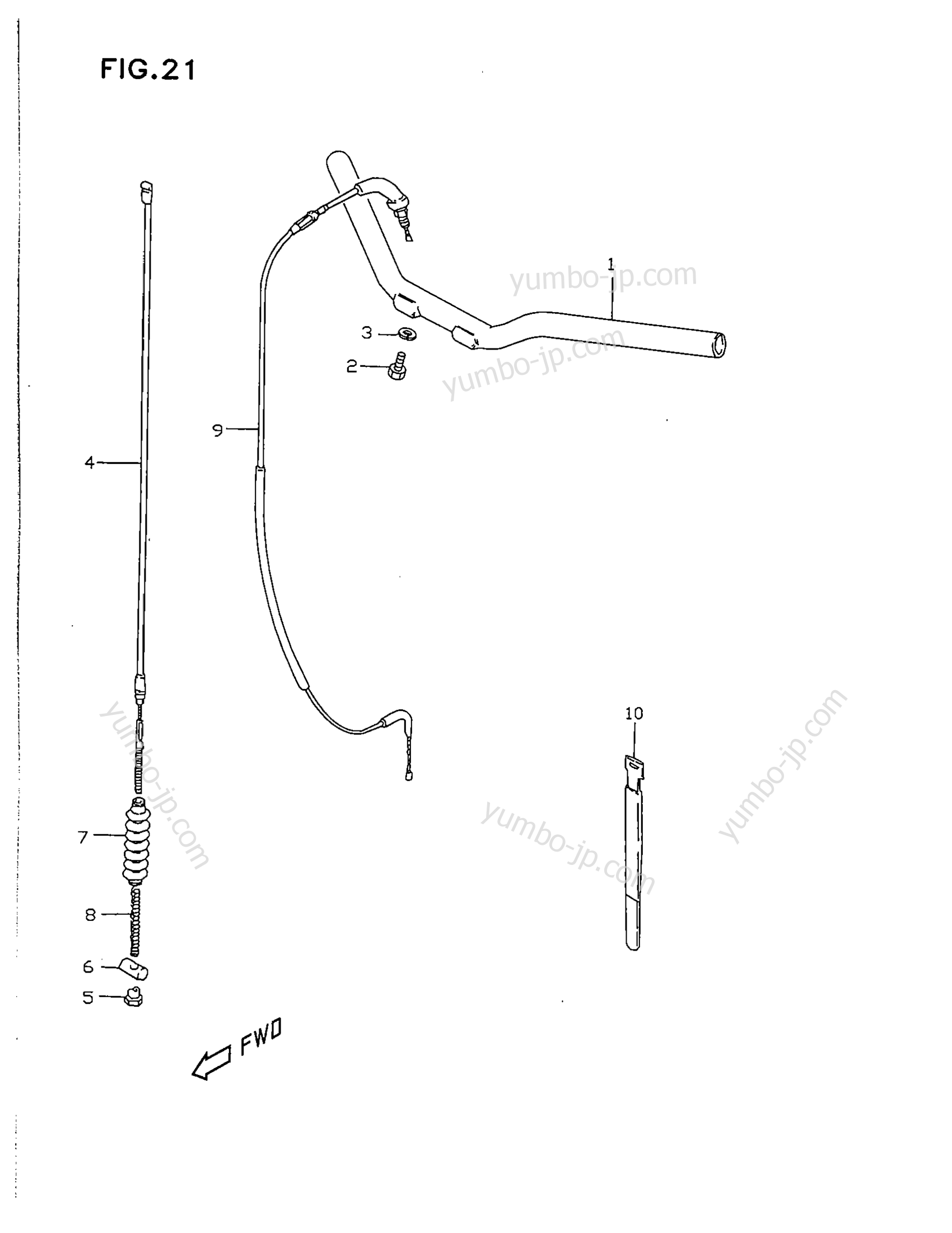 Handlebar - Cable for motorcycles SUZUKI JR50 1996 year