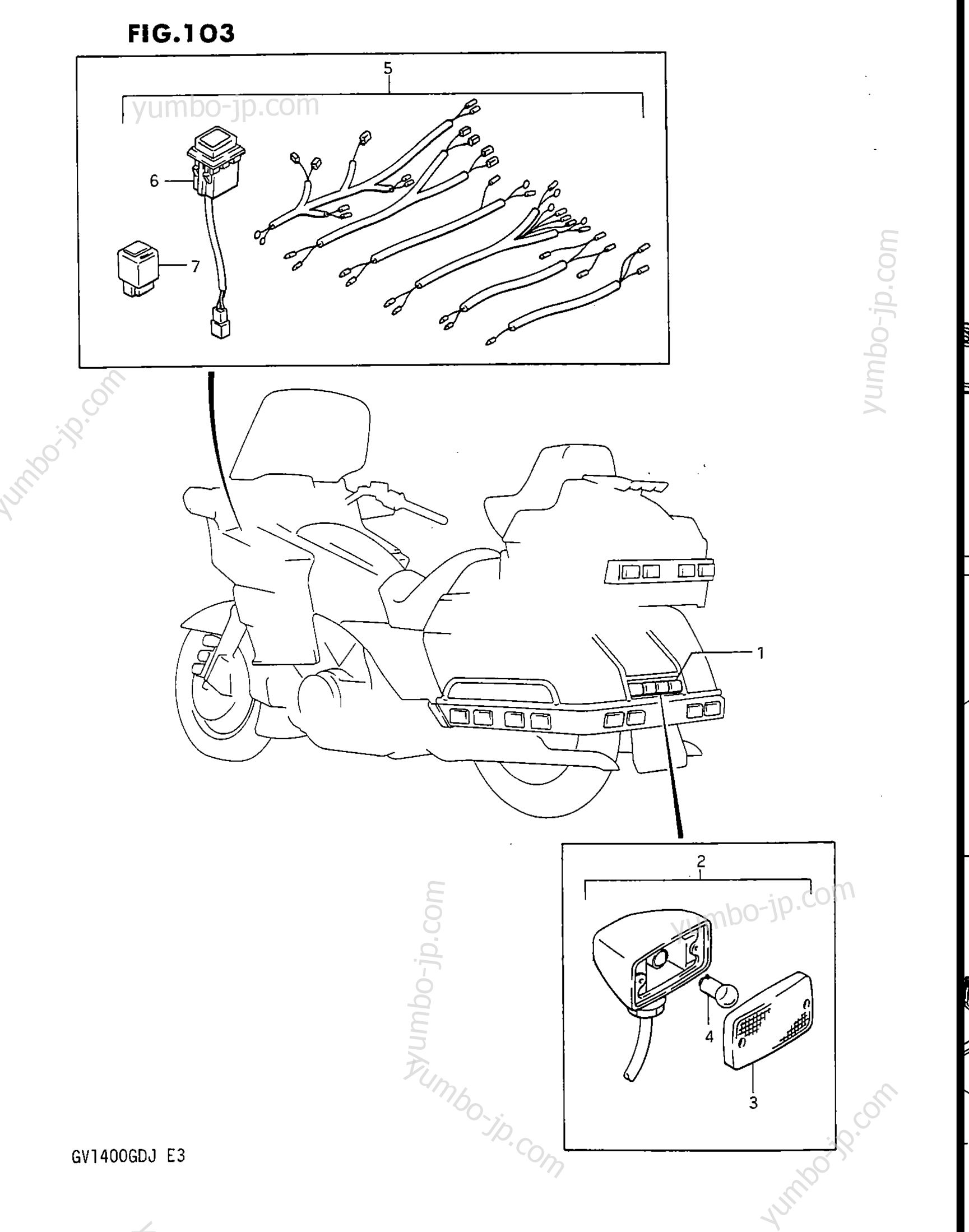 TAIL MARKER LAMP/HARNESS SET (OPTIONAL) для мотоциклов SUZUKI Cavalcade (GV1400GD) 1988 г.