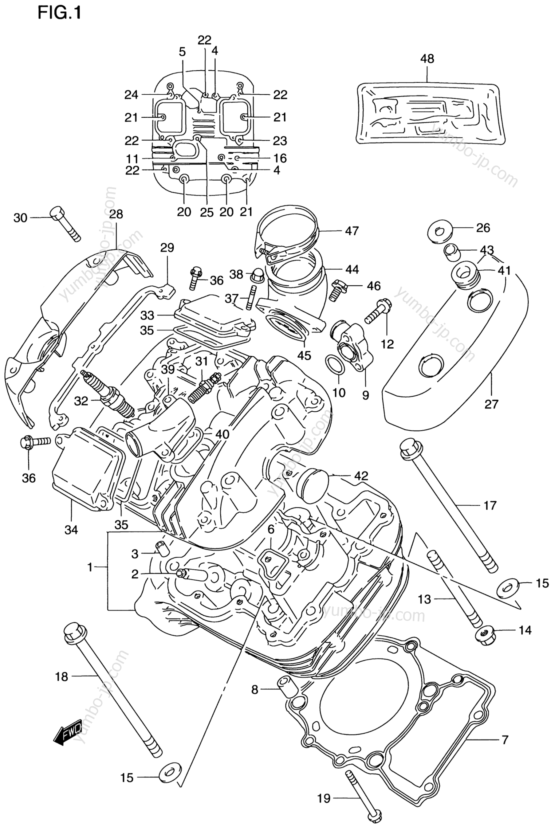 CYLINDER HEAD (FRONT) для мотоциклов SUZUKI Intruder (VS800GL) 1999 г.