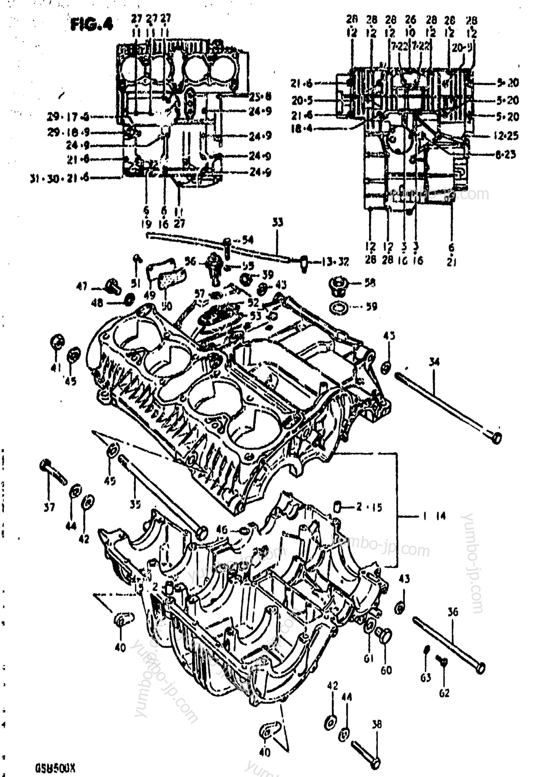 CRANKCASE for motorcycles SUZUKI GS850G 1981 year