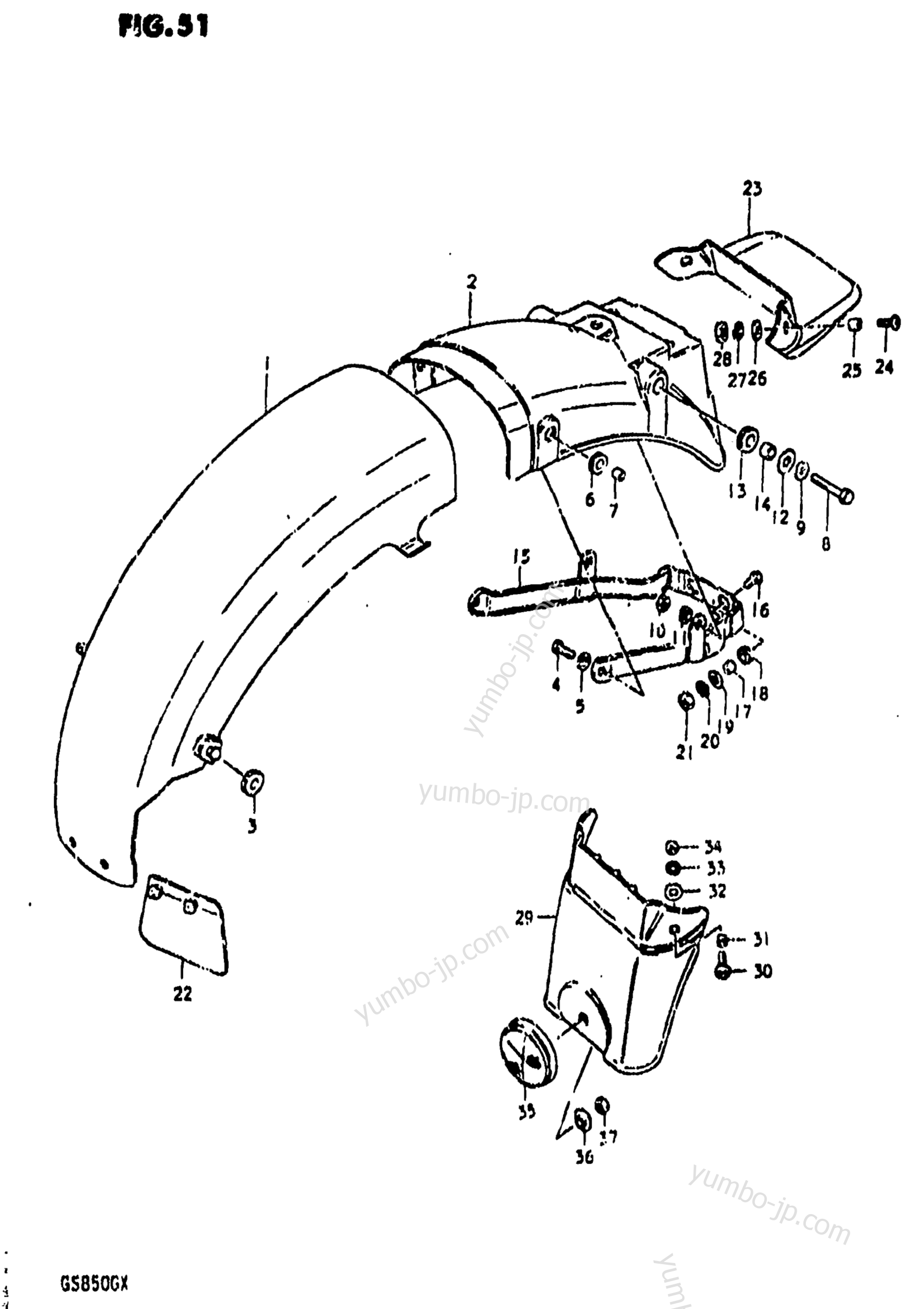 REAR FENDER for motorcycles SUZUKI GS850G 1980 year