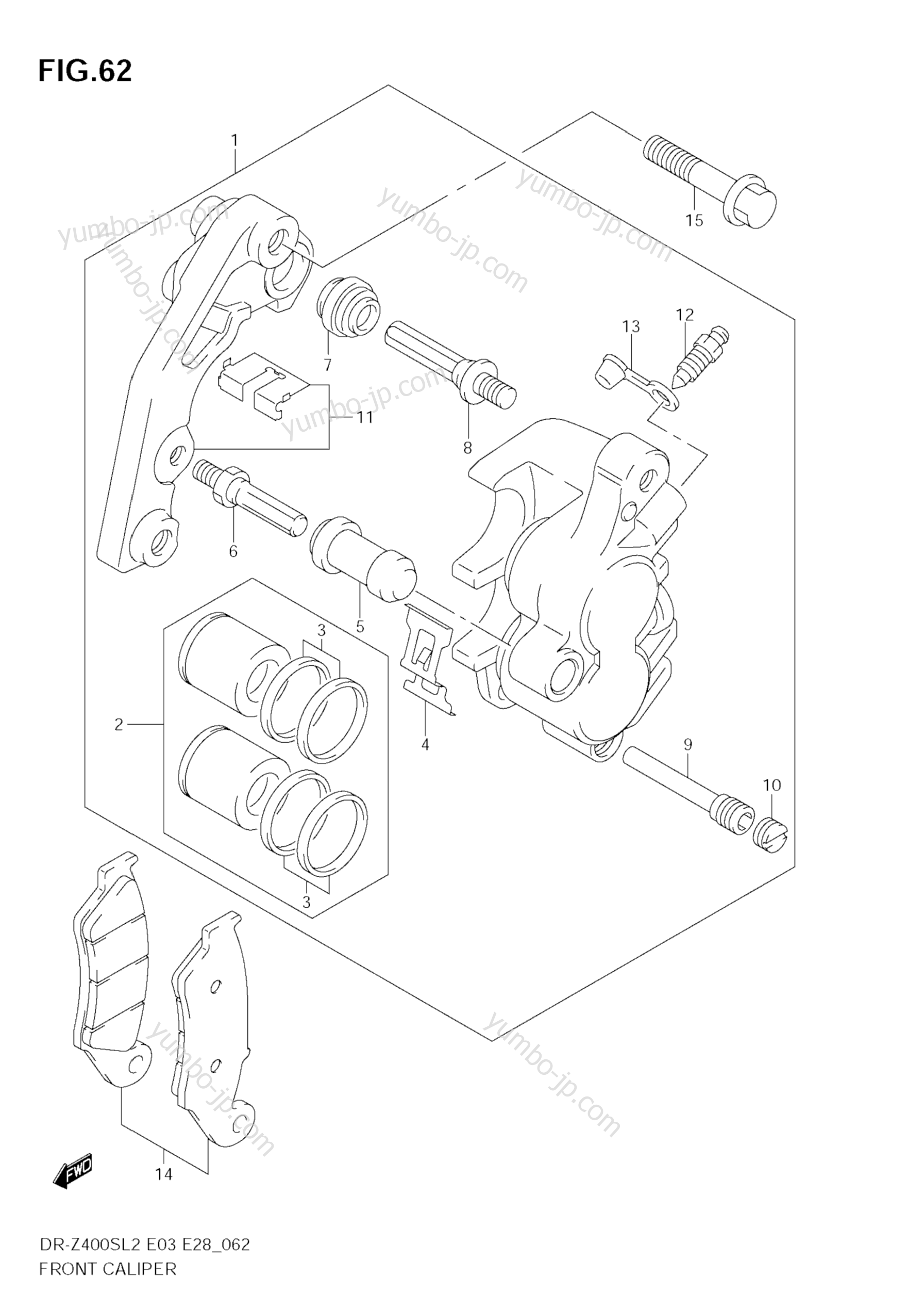 FRONT CALIPER для мотоциклов SUZUKI DR-Z400S 2012 г.