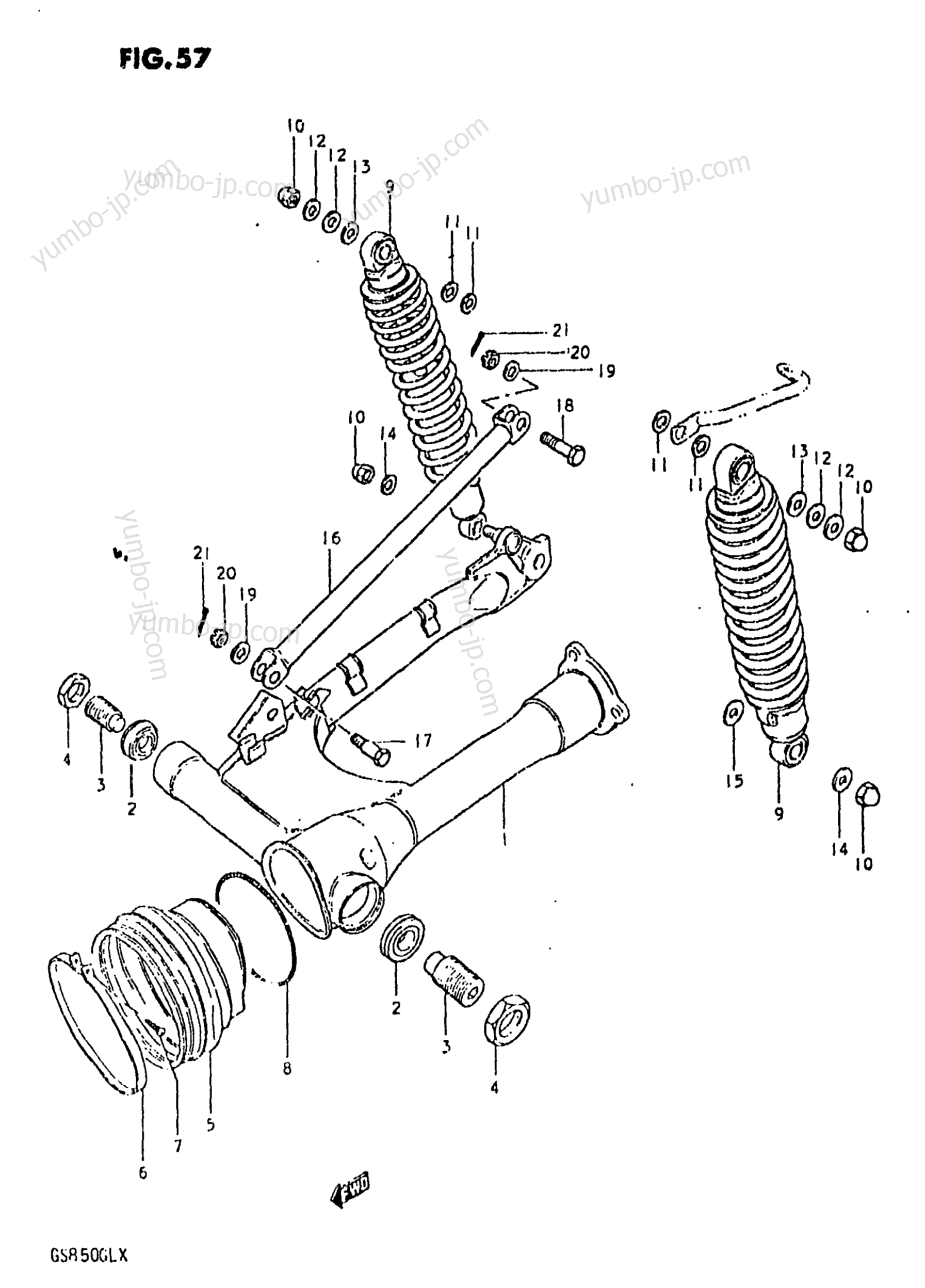 REAR SWINGING ARM (MODEL T) for motorcycles SUZUKI GS850GL 1980 year