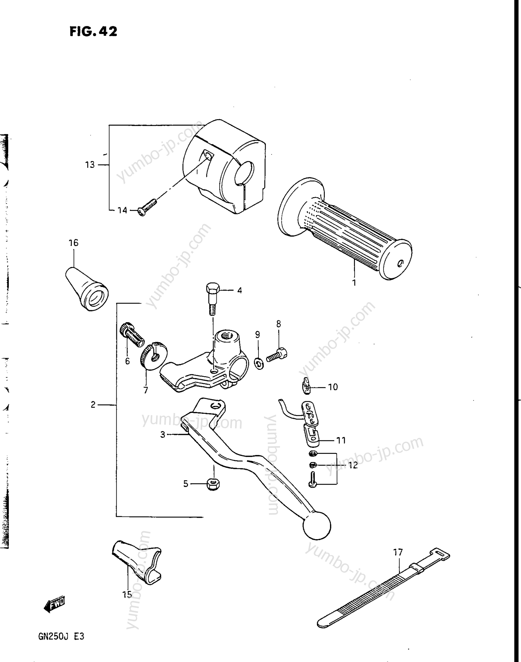 LEFT HANDLE SWITCH for motorcycles SUZUKI 1985, (GN250) 1988 year