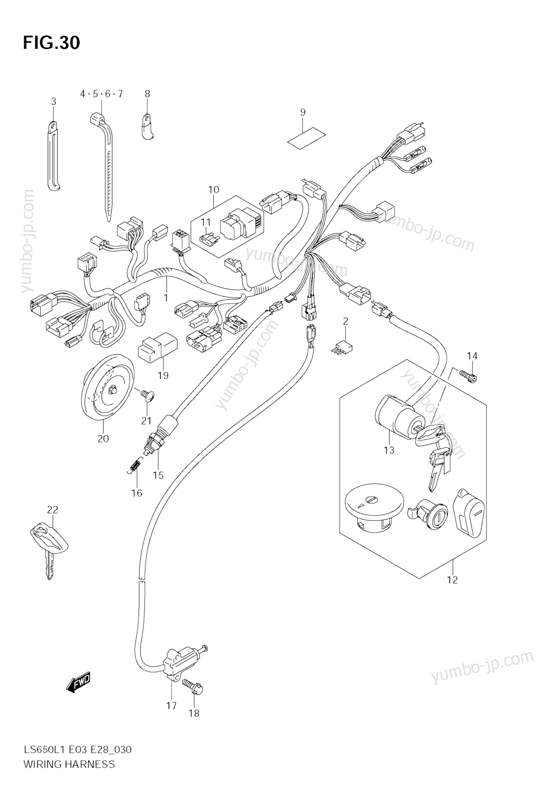 WIRING HARNESS (LS650L1 E3) для мотоциклов SUZUKI Boulevard S40 (LS650) 2011 г.