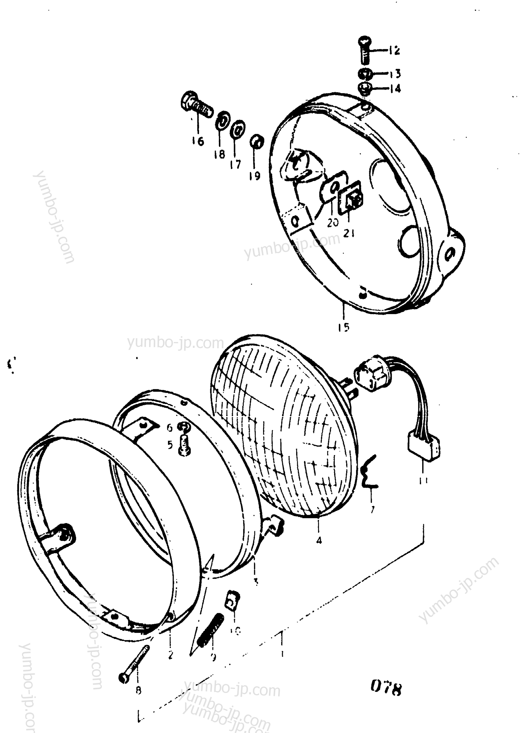 HEADLAMP for motorcycles SUZUKI GS400-X 1977 year