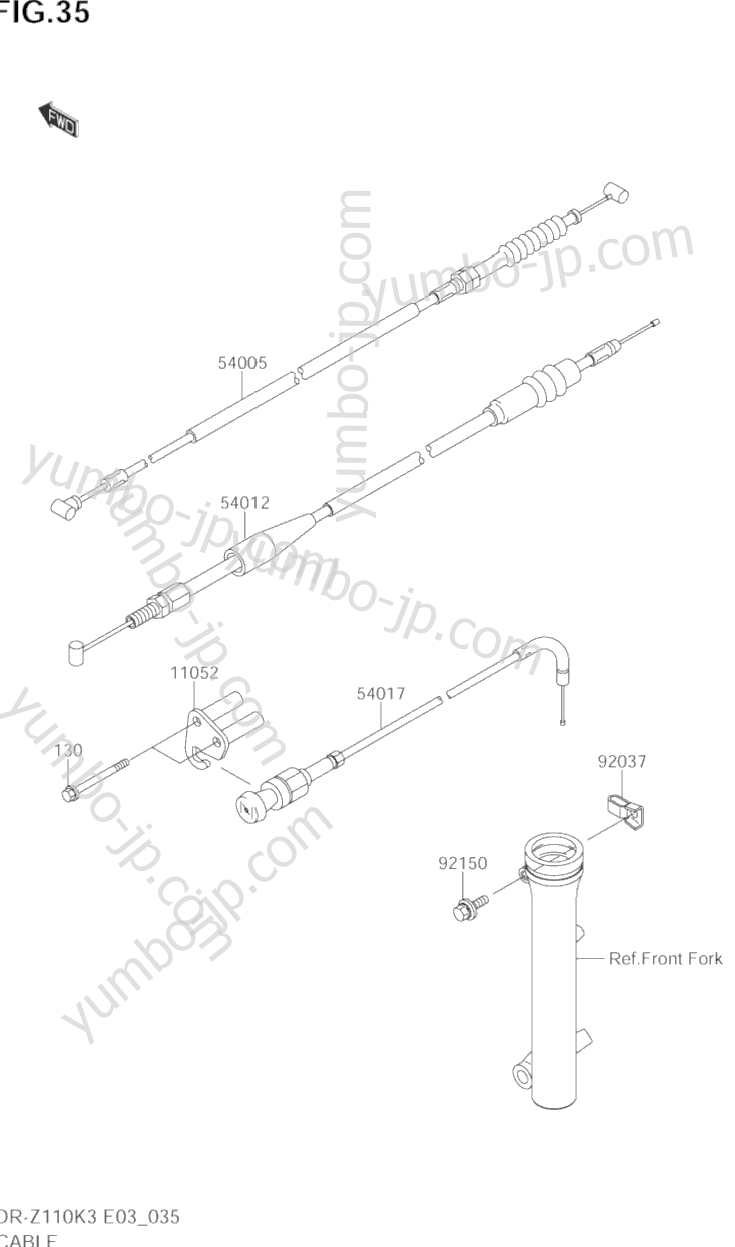 CABLE for motorcycles SUZUKI DR-Z110 2004 year