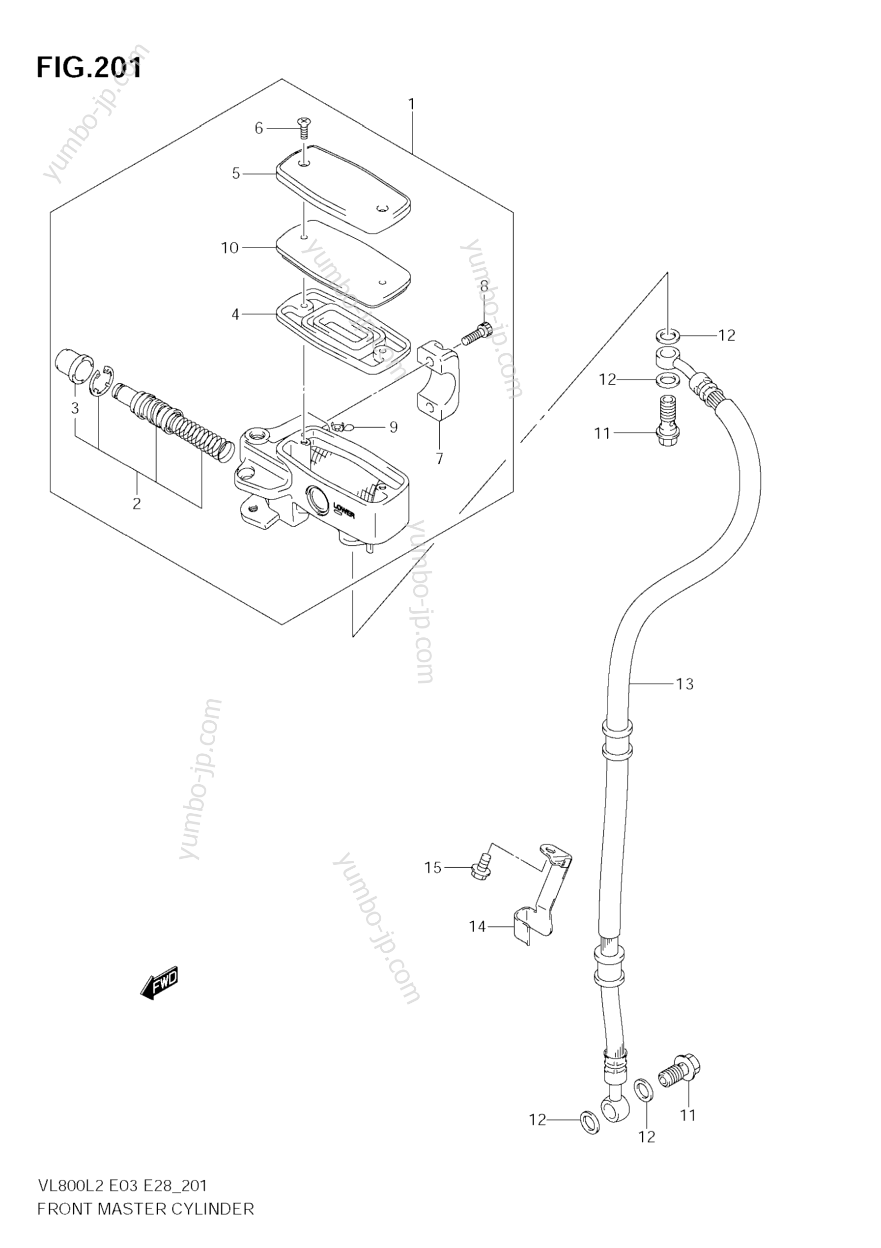 FRONT MASTER CYLINDER для мотоциклов SUZUKI Boulevard C50 (VL800T) 2012 г.