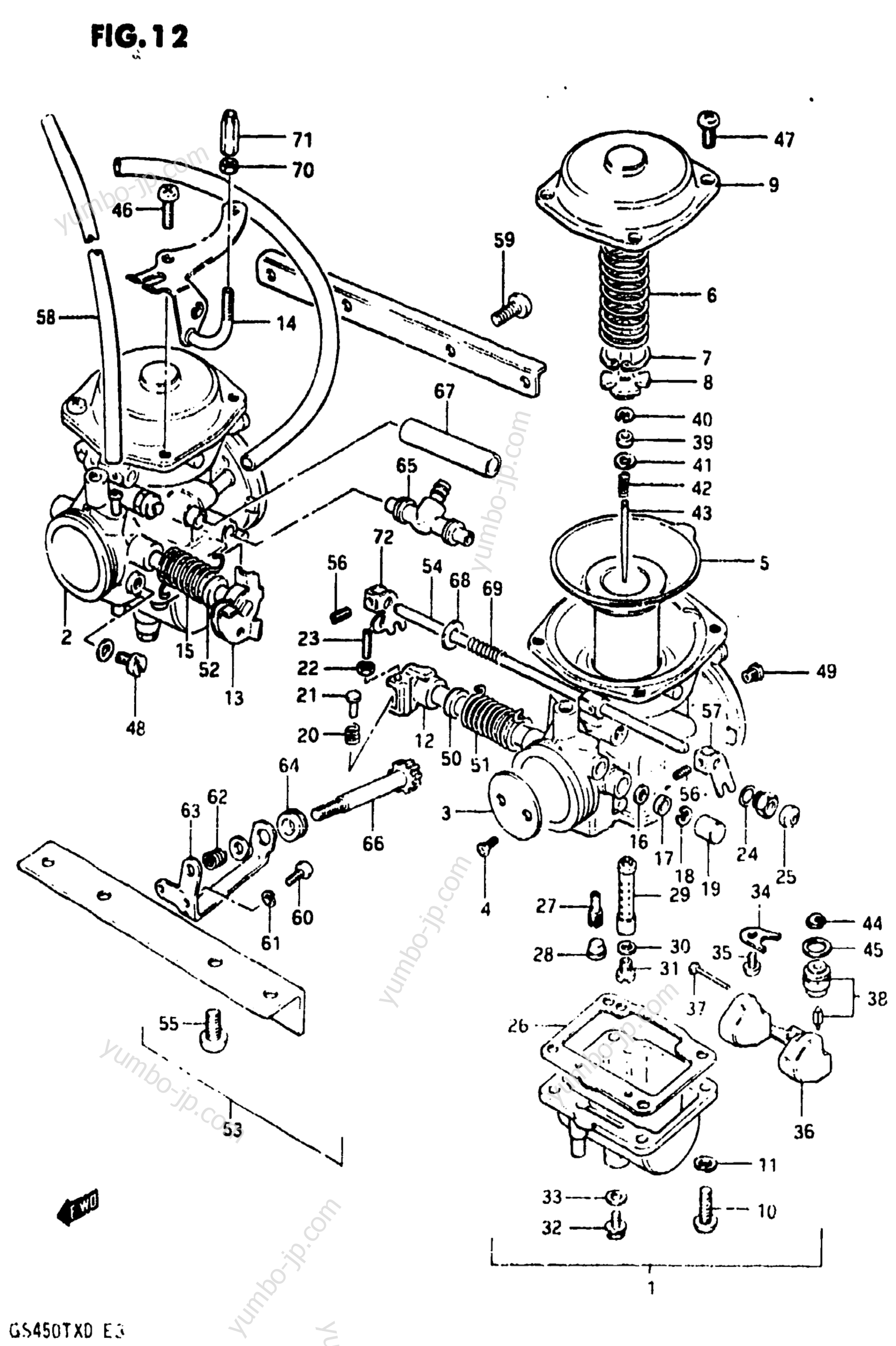 Карбюратор для мотоциклов SUZUKI GS450TX 1983 г.