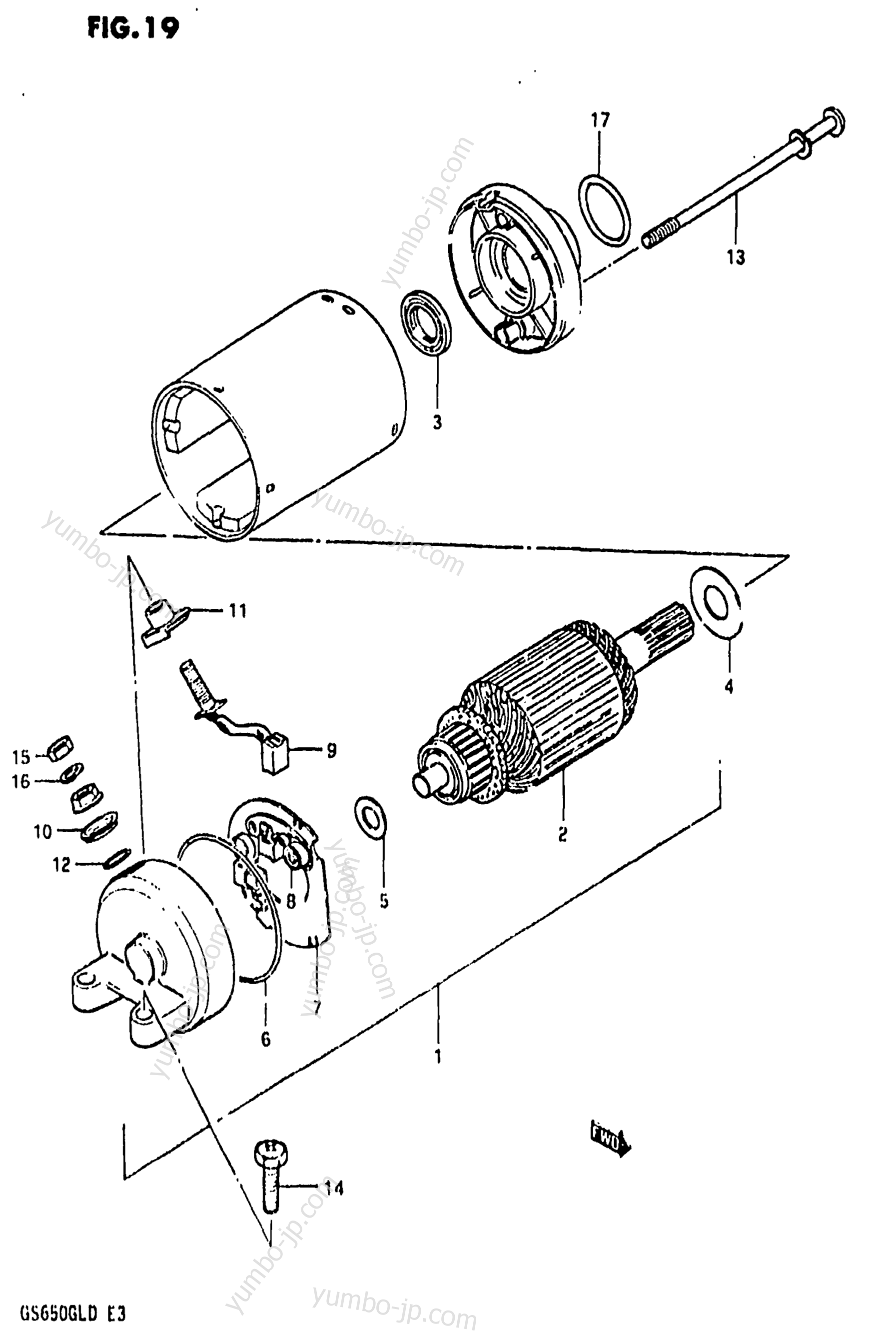 STARTING MOTOR for motorcycles SUZUKI GS650GL 1983 year