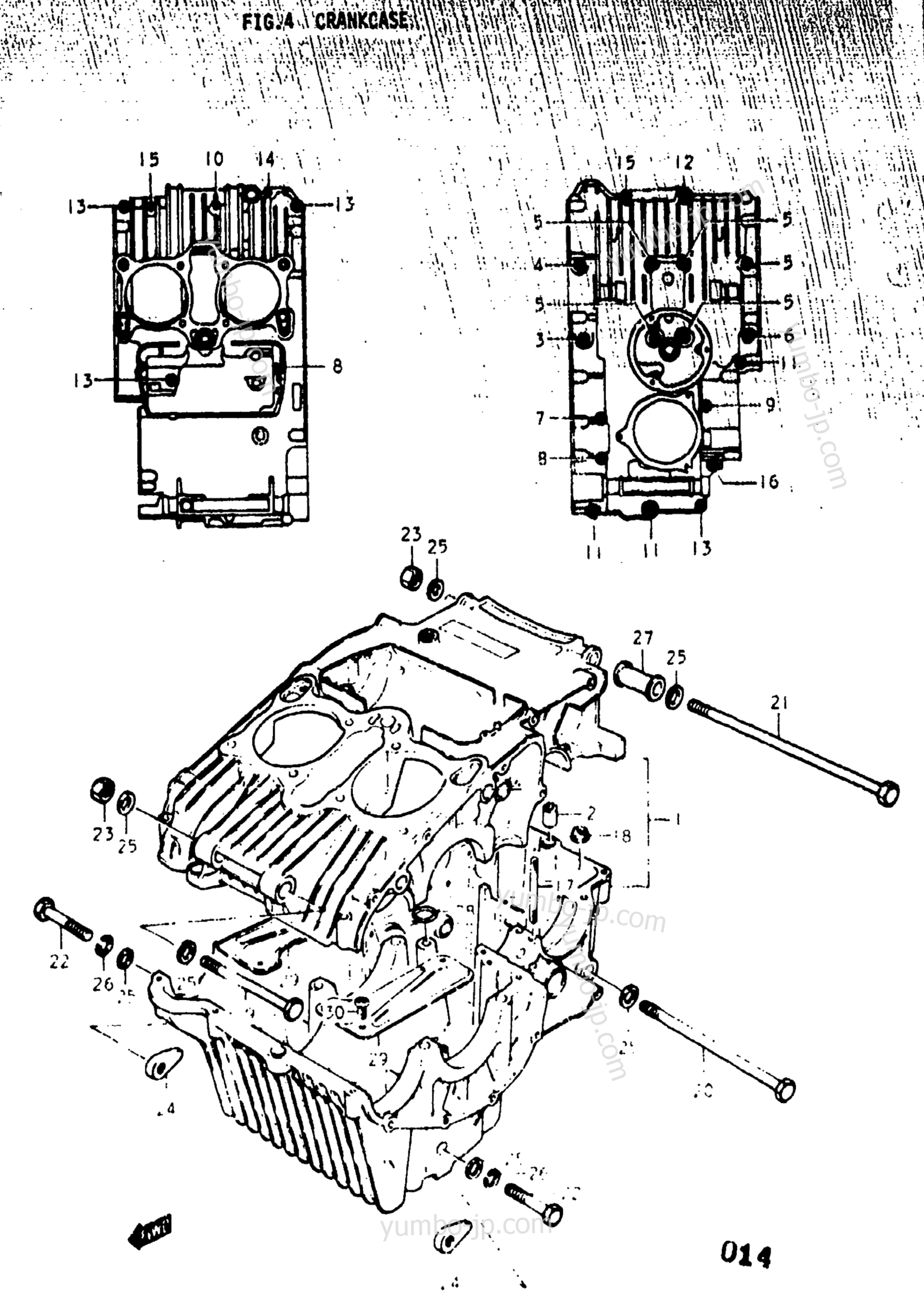 CRANKCASE for motorcycles SUZUKI GS400-X 1977 year