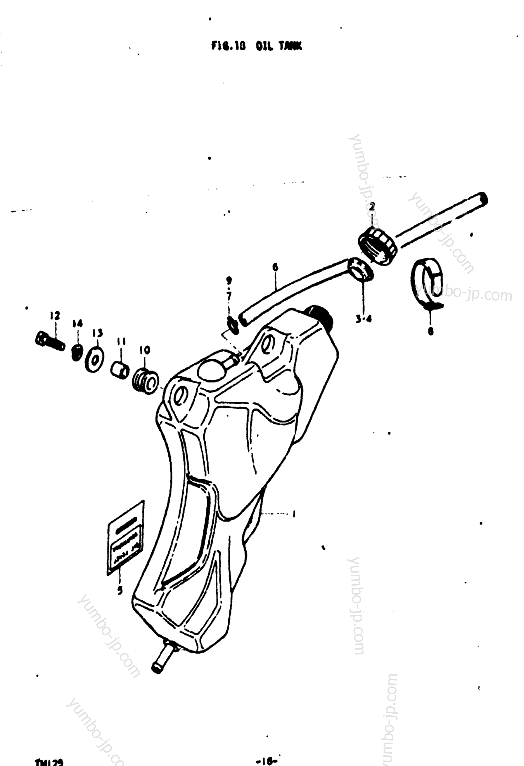 OIL TANK для мотоциклов SUZUKI TM125 1973 г.