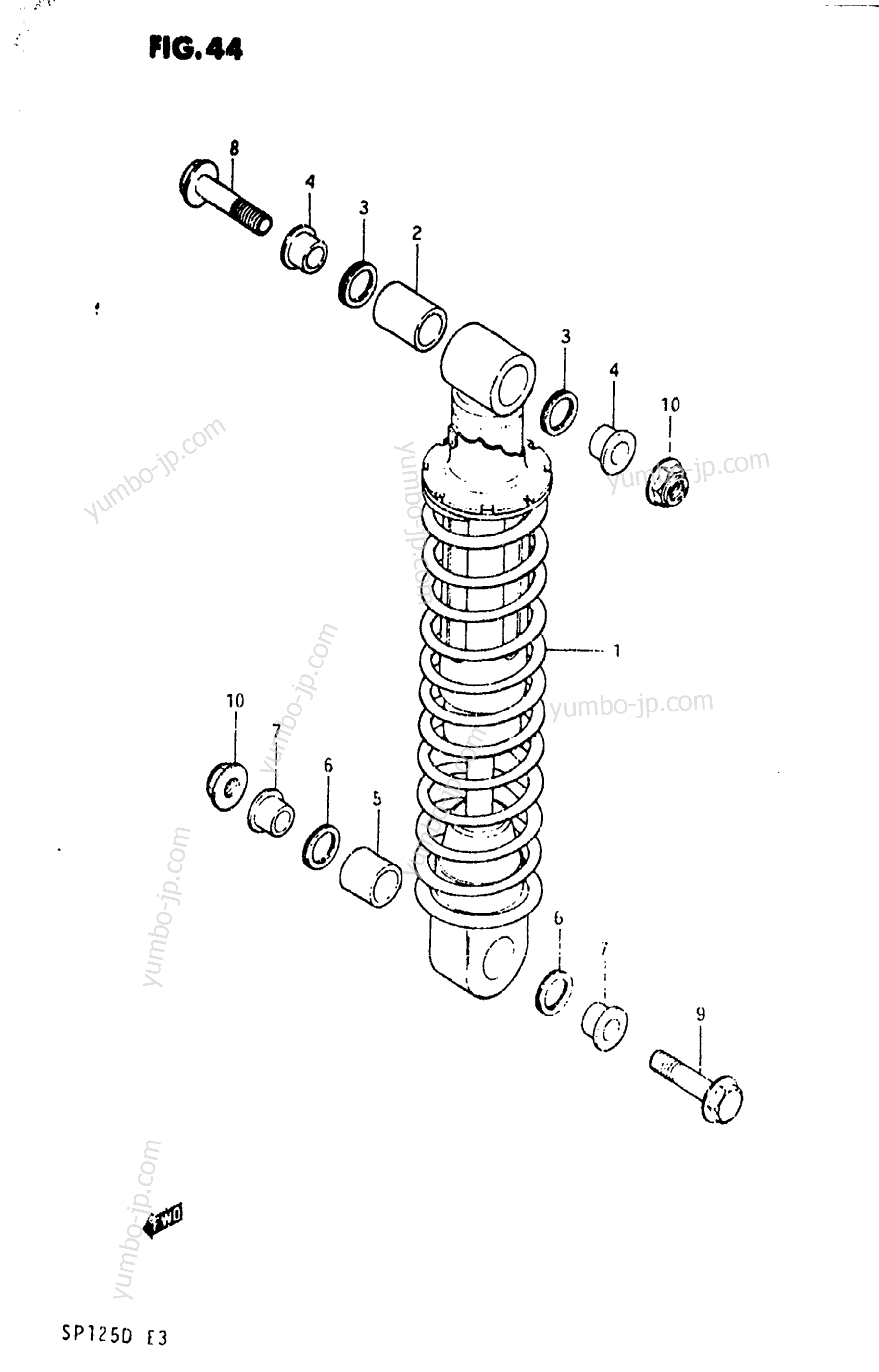 SHOCK ABSORBER for motorcycles SUZUKI SP125 1983 year