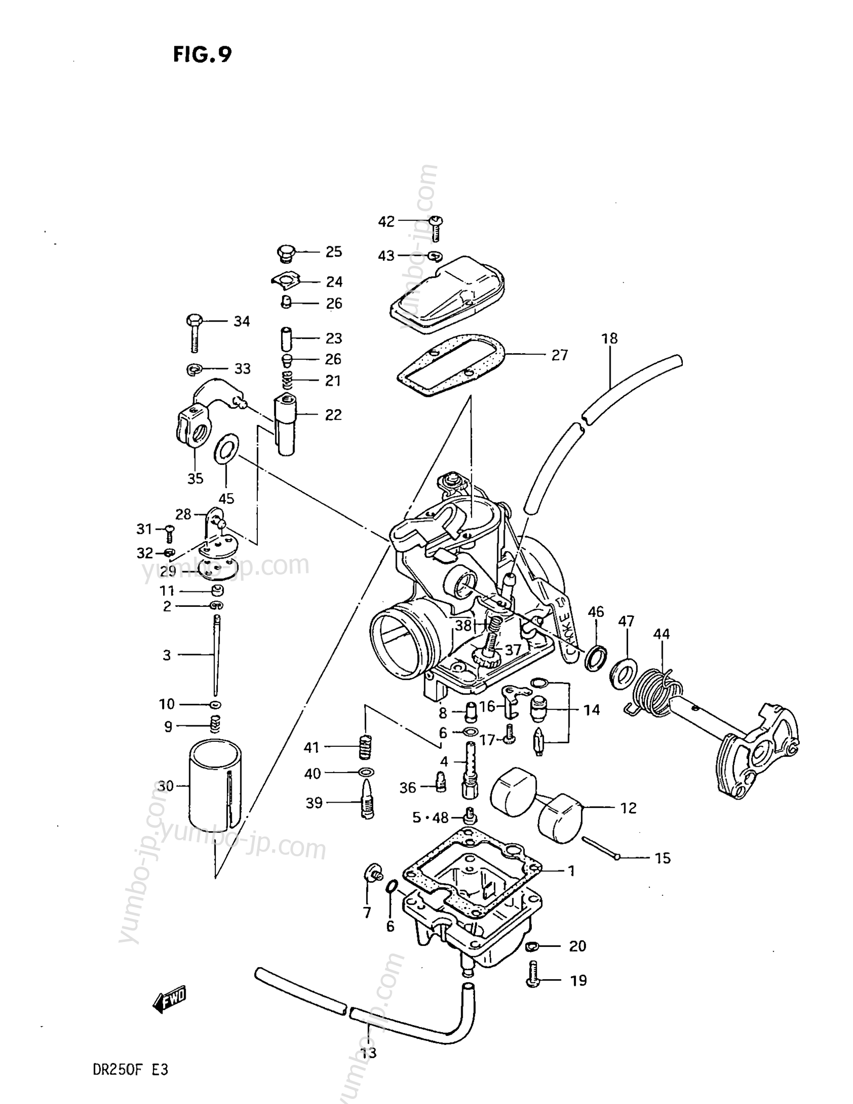 Карбюратор для мотоциклов SUZUKI DR250 1985 г.