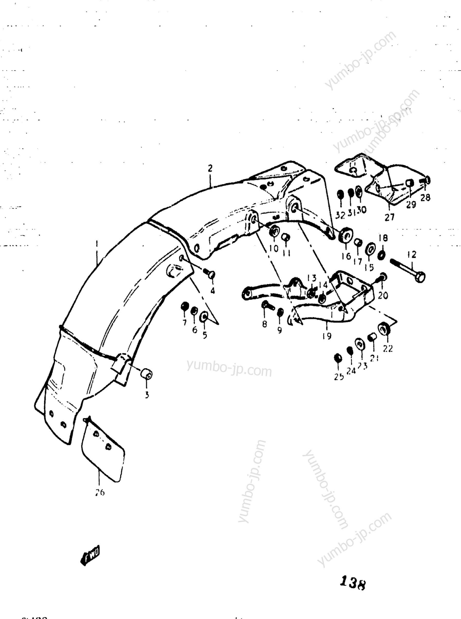 REAR FENDER для мотоциклов SUZUKI GS400 1977 г.