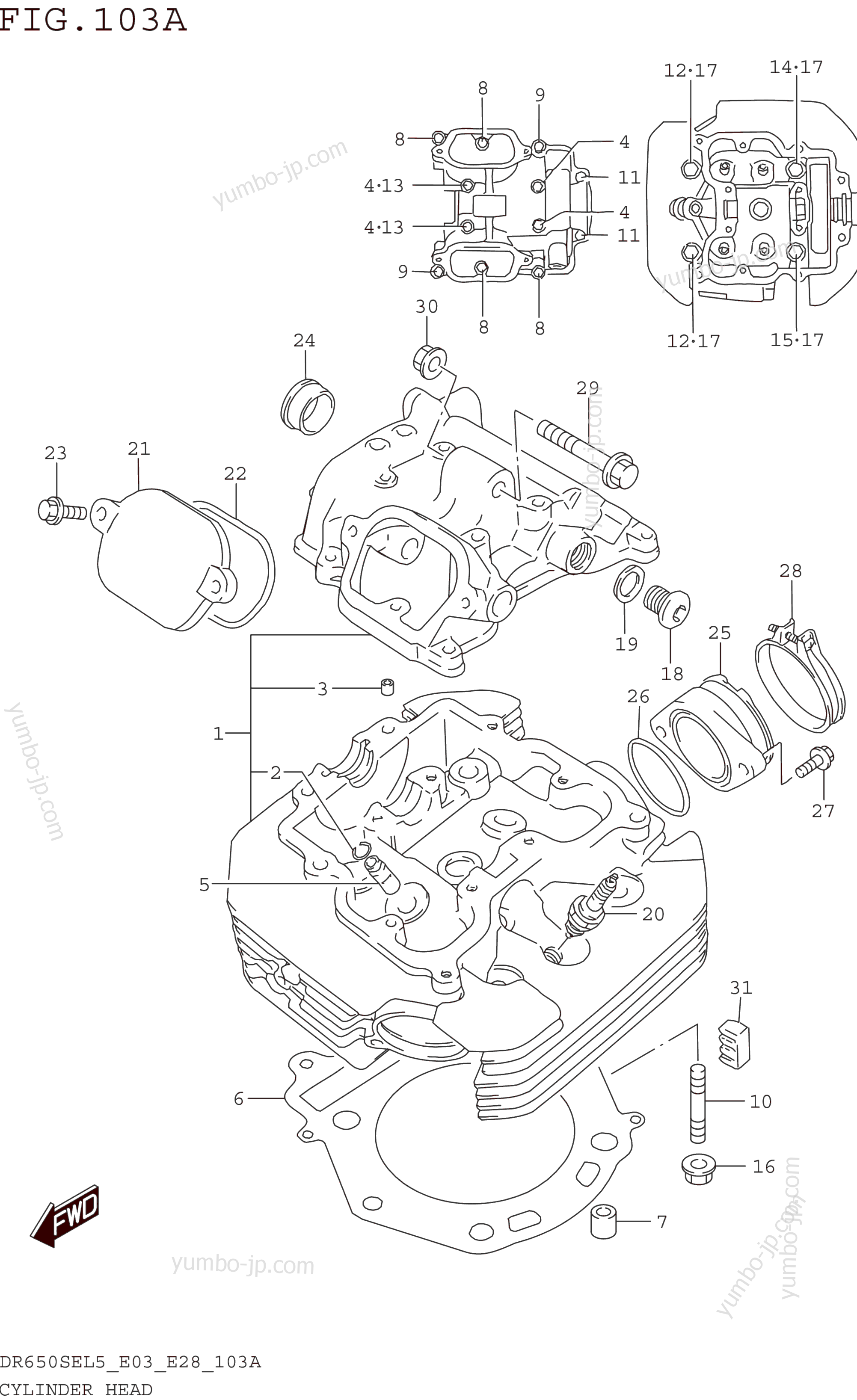 CYLINDER HEAD for motorcycles SUZUKI DR650SE 2015 year