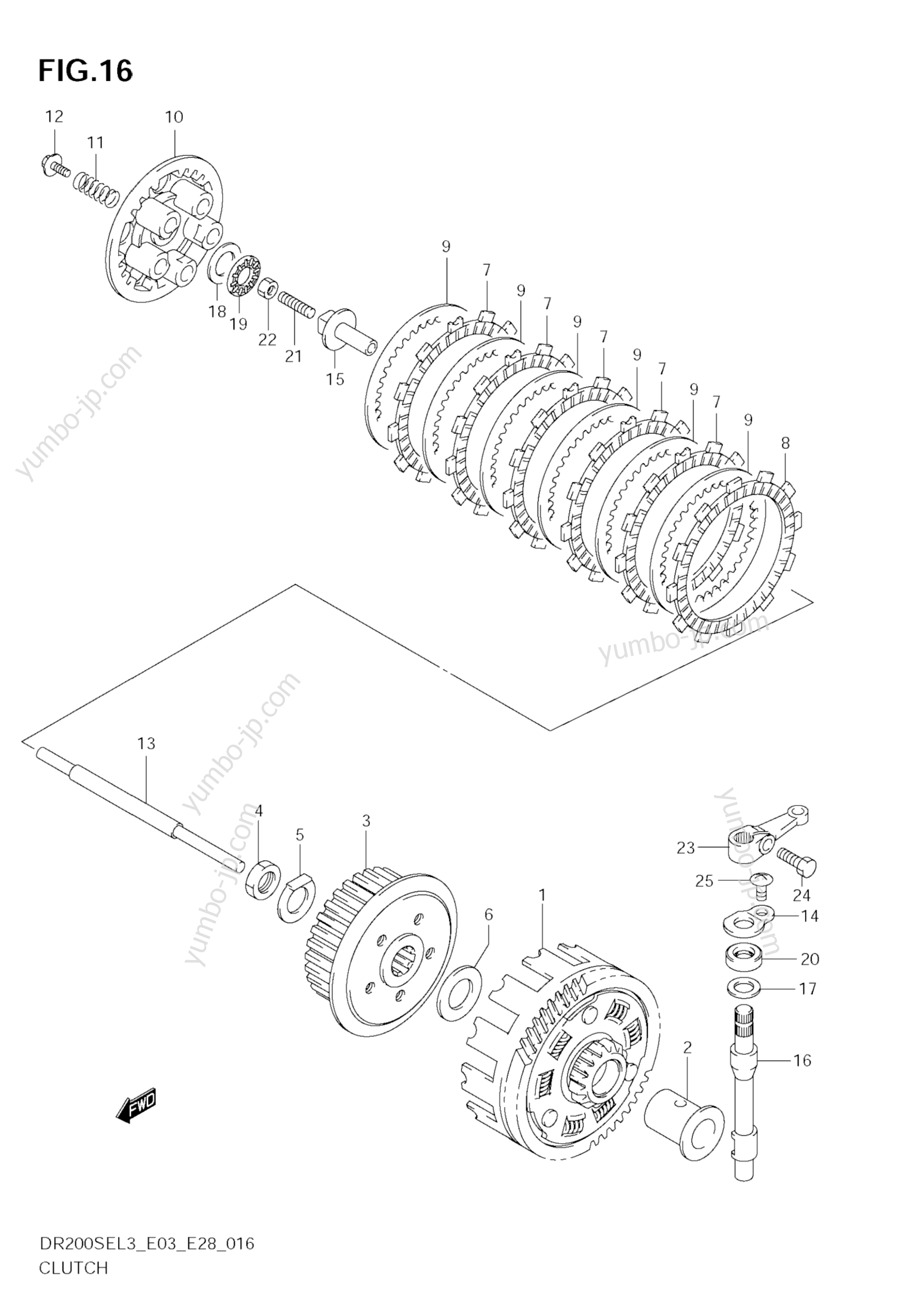 CLUTCH for motorcycles SUZUKI DR200SE 2013 year