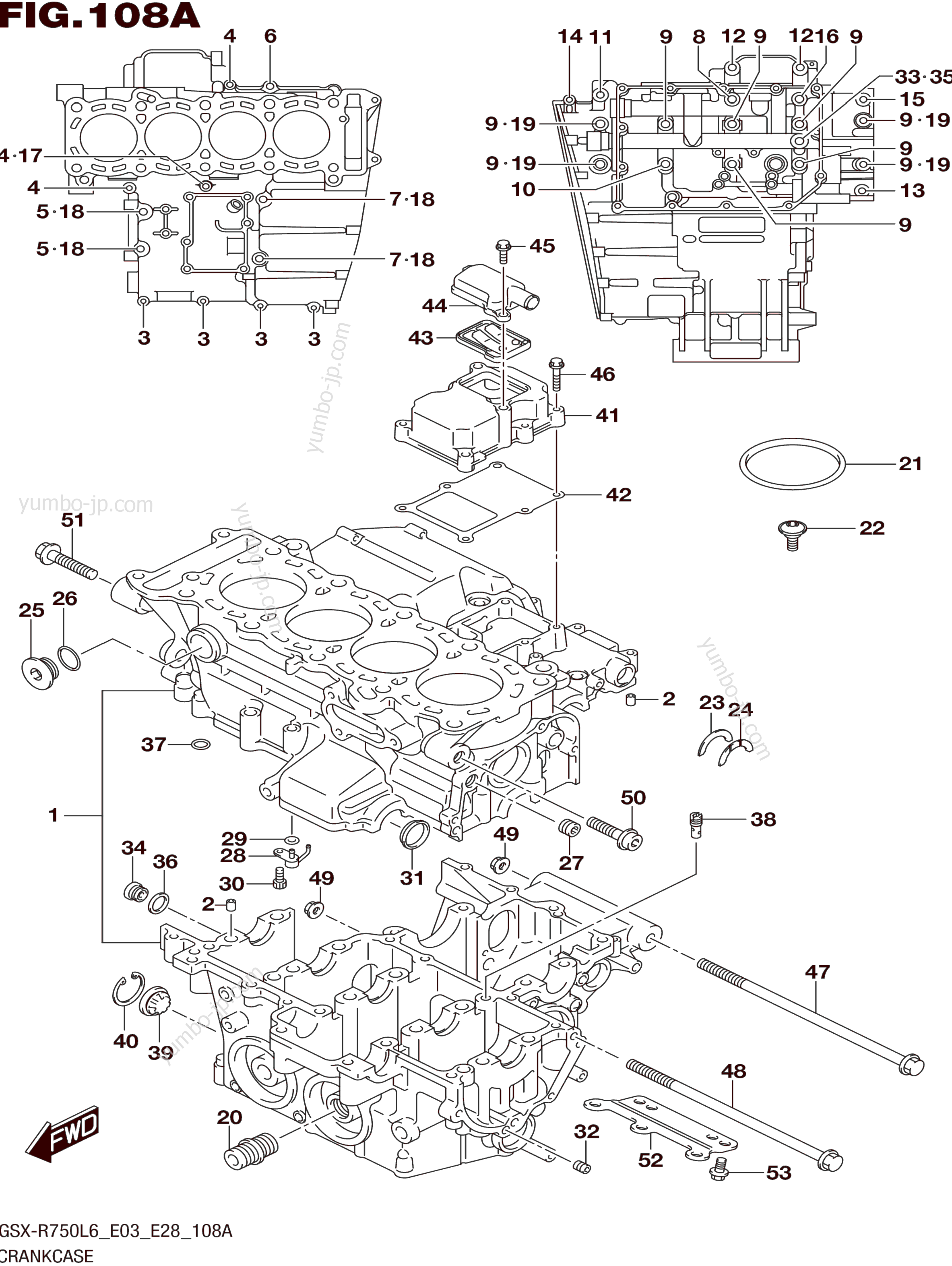 CRANKCASE for motorcycles SUZUKI GSX-R750 2016 year