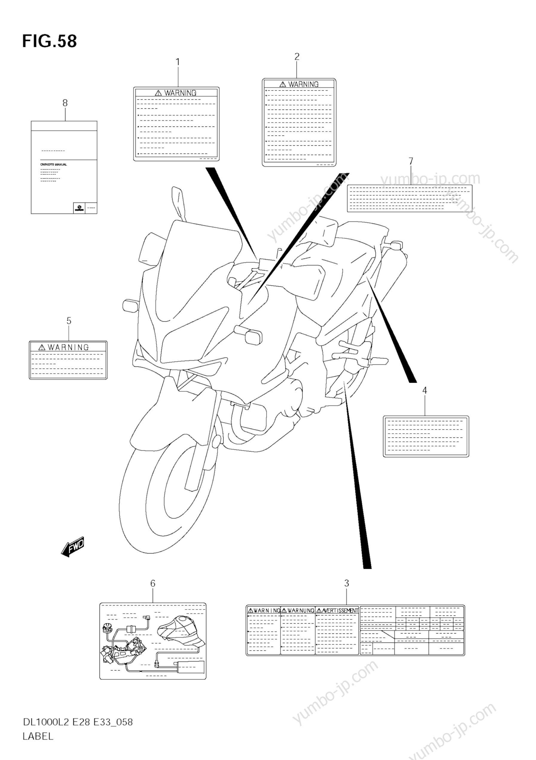 LABEL (DL1000 L2 E33) for motorcycles SUZUKI V-Strom (DL1000) 2012 year