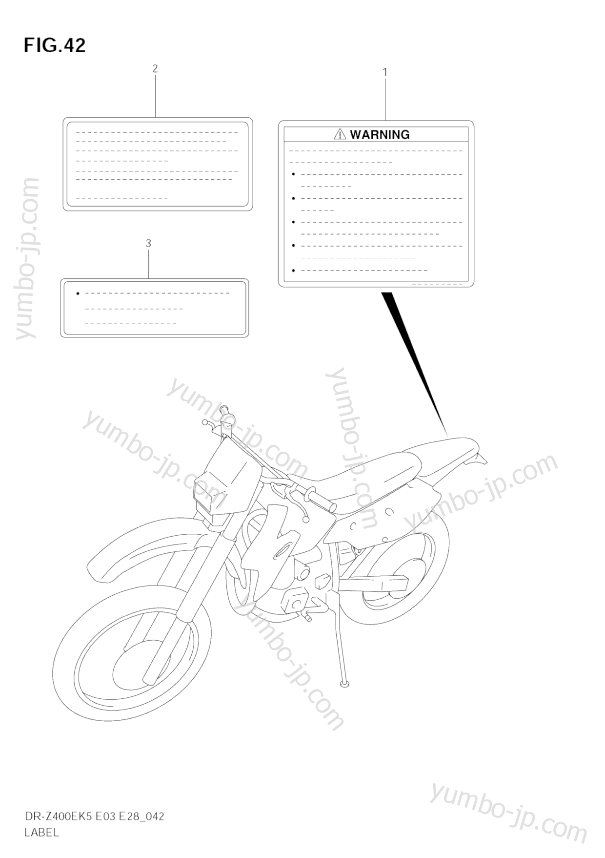 LABEL for motorcycles SUZUKI DR-Z400E 2005 year