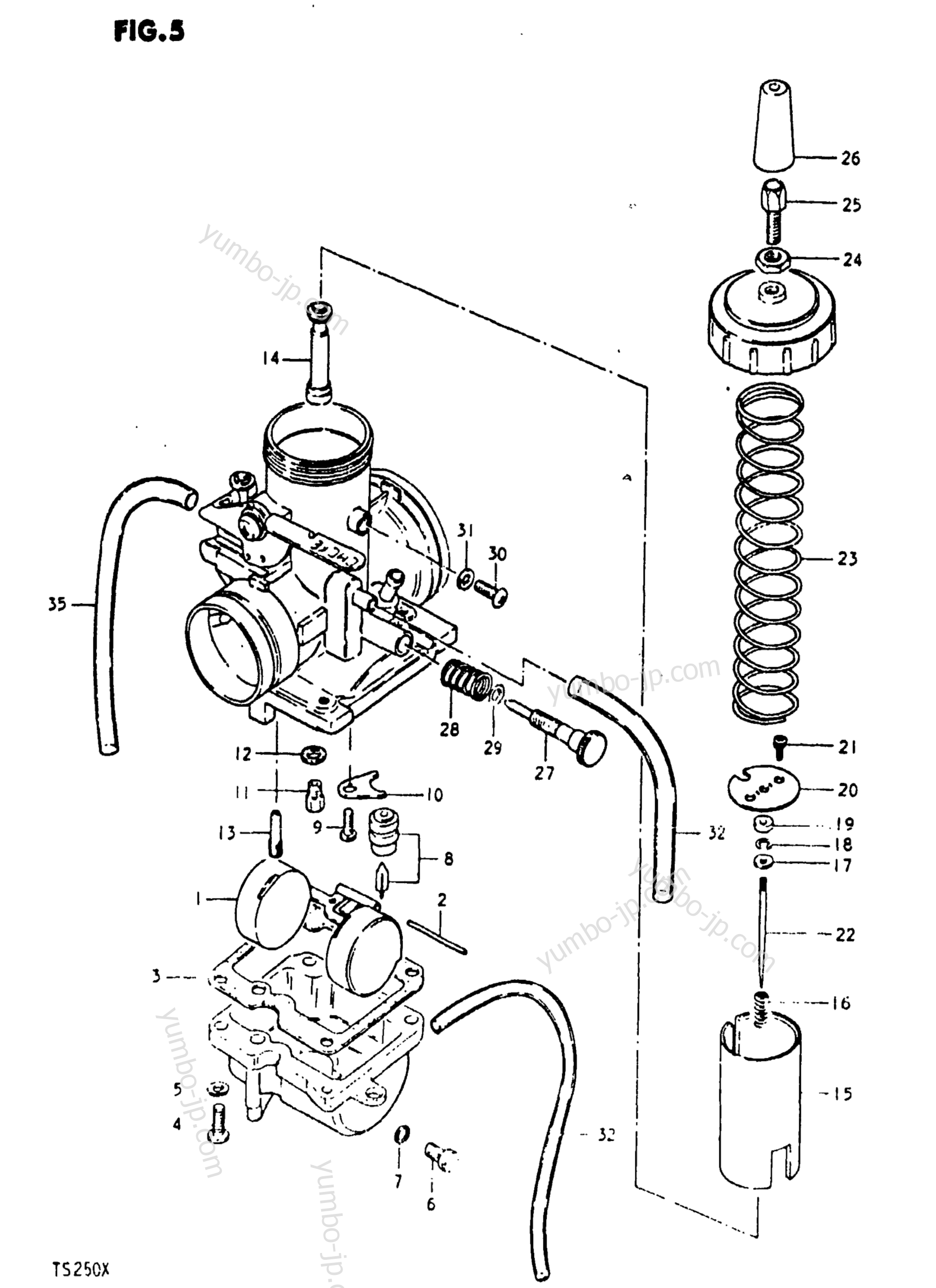 CARBURETOR for motorcycles SUZUKI TS250 1981 year