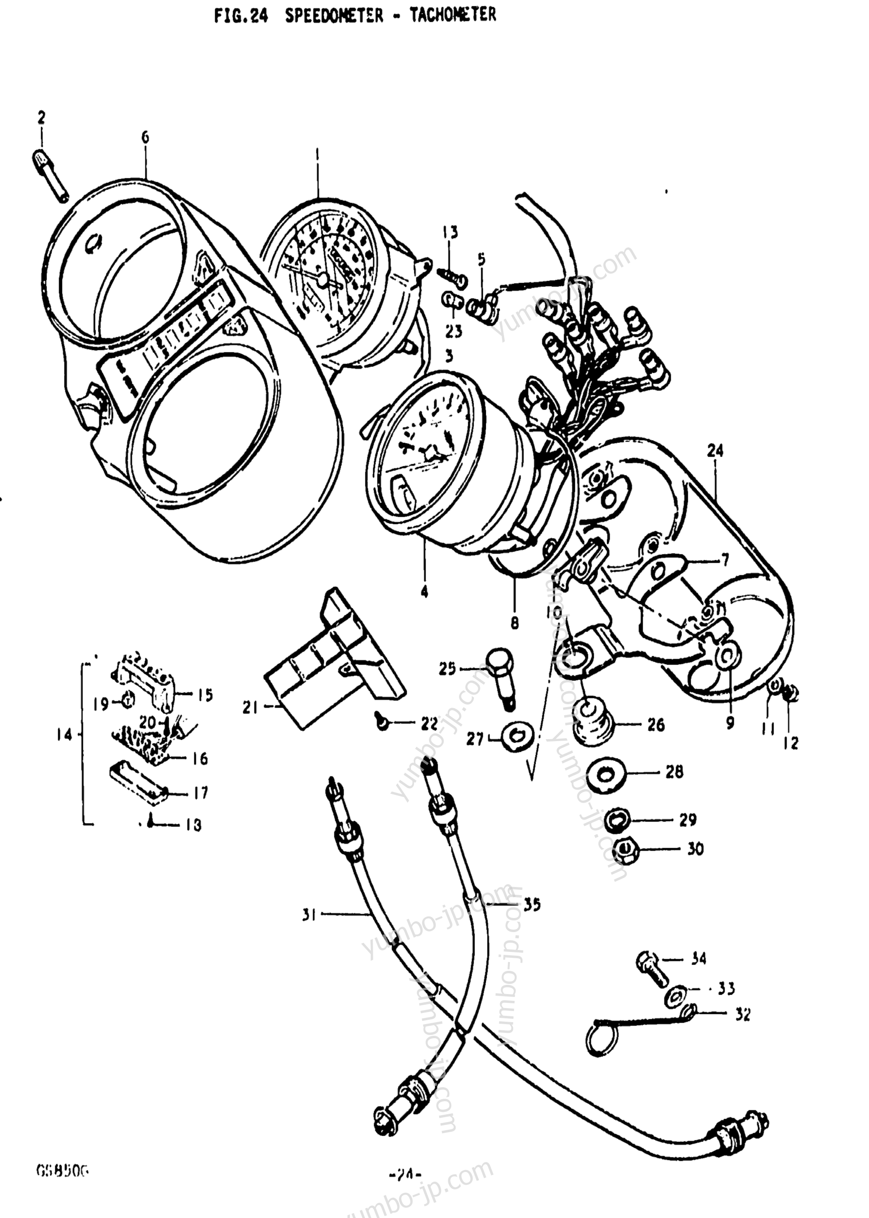 Speedometer-Tachometer for motorcycles SUZUKI GS850G 1979 year